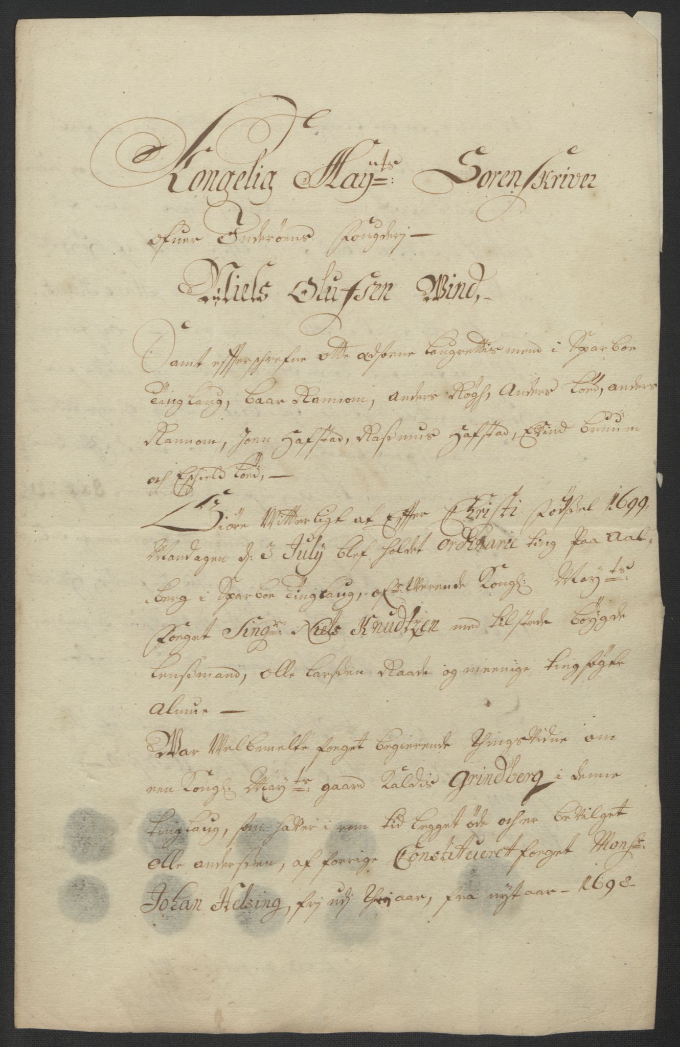 Rentekammeret inntil 1814, Reviderte regnskaper, Fogderegnskap, RA/EA-4092/R63/L4310: Fogderegnskap Inderøy, 1698-1699, p. 406