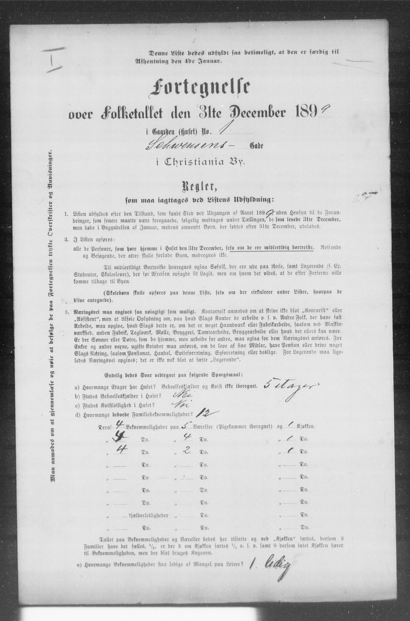 OBA, Municipal Census 1899 for Kristiania, 1899, p. 12097