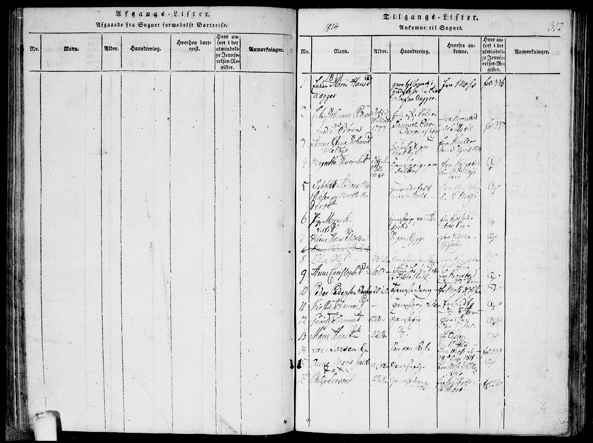 Hobøl prestekontor Kirkebøker, SAO/A-2002/F/Fa/L0002: Parish register (official) no. I 2, 1814-1841, p. 312