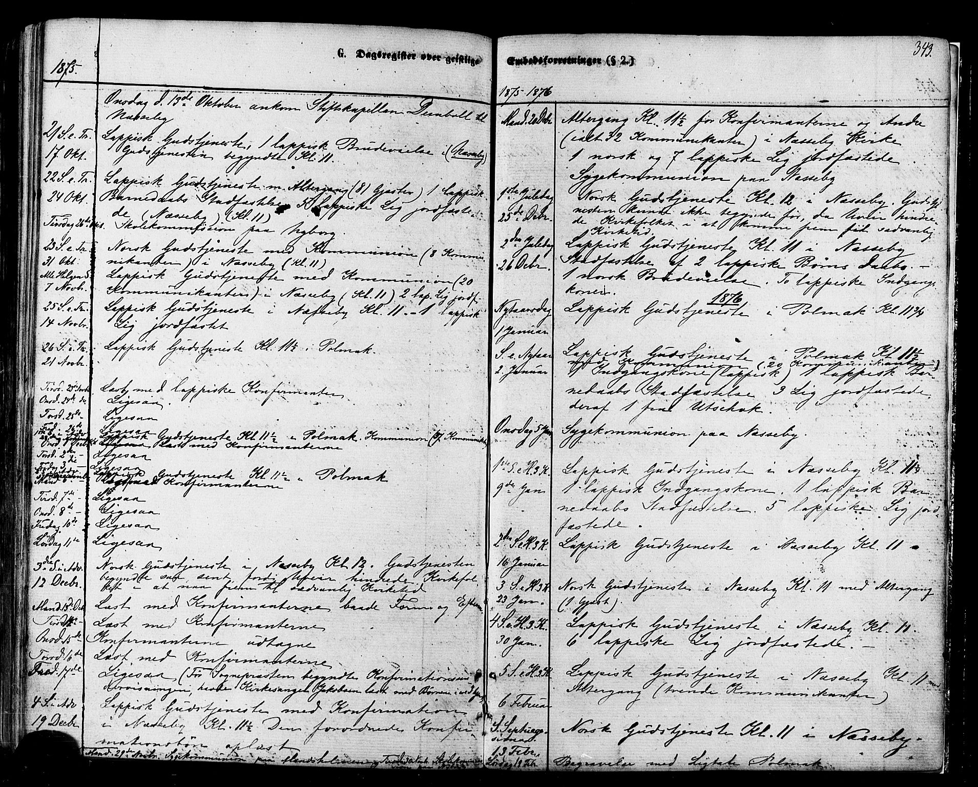 Nesseby sokneprestkontor, SATØ/S-1330/H/Ha/L0003kirke: Parish register (official) no. 3 /1, 1865-1876, p. 343
