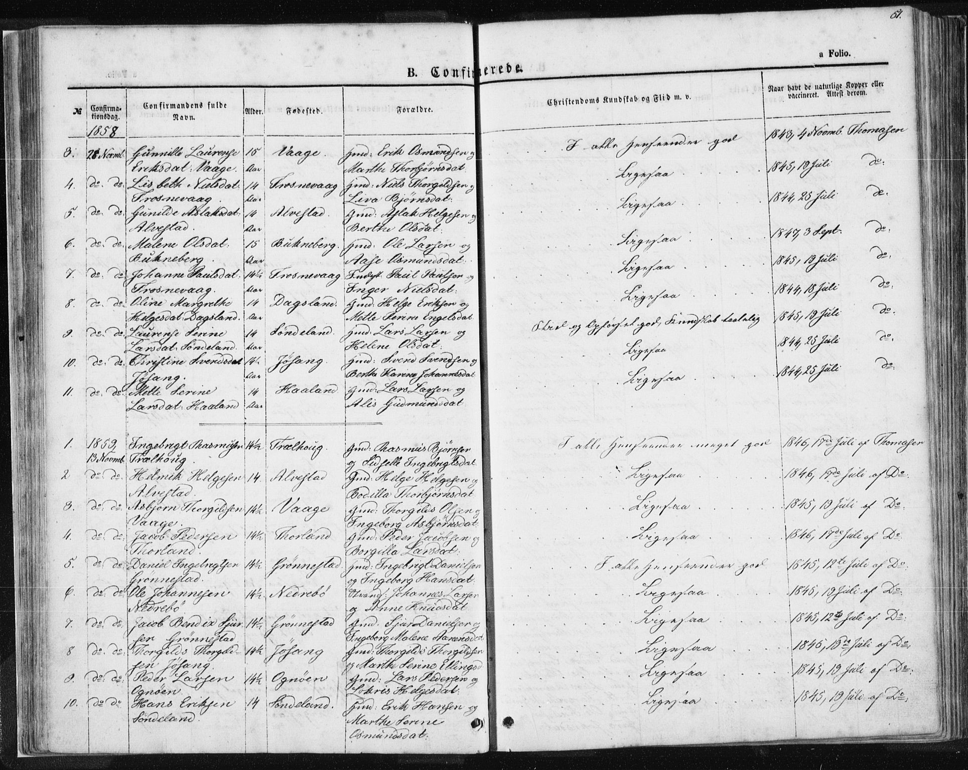 Tysvær sokneprestkontor, SAST/A -101864/H/Ha/Haa/L0004: Parish register (official) no. A 4, 1857-1878, p. 51