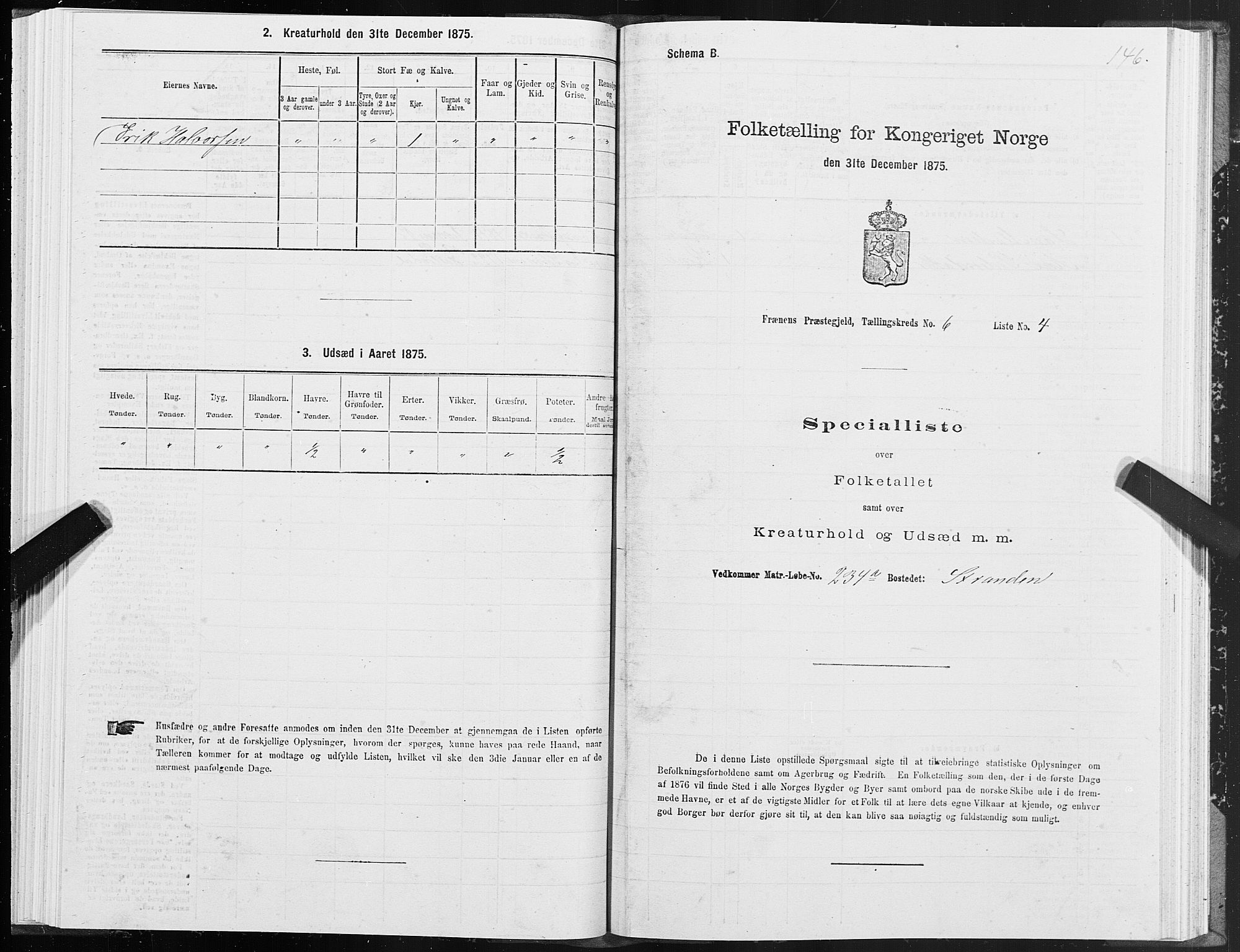 SAT, 1875 census for 1548P Fræna, 1875, p. 3146