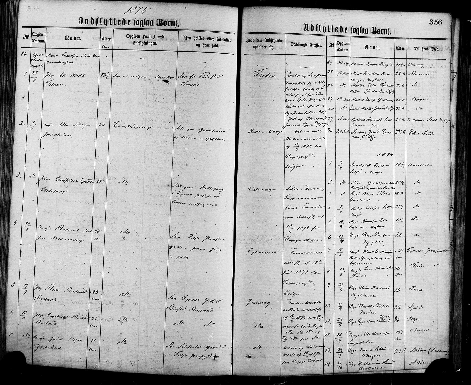 Sund sokneprestembete, SAB/A-99930: Parish register (official) no. A 15, 1867-1881, p. 356