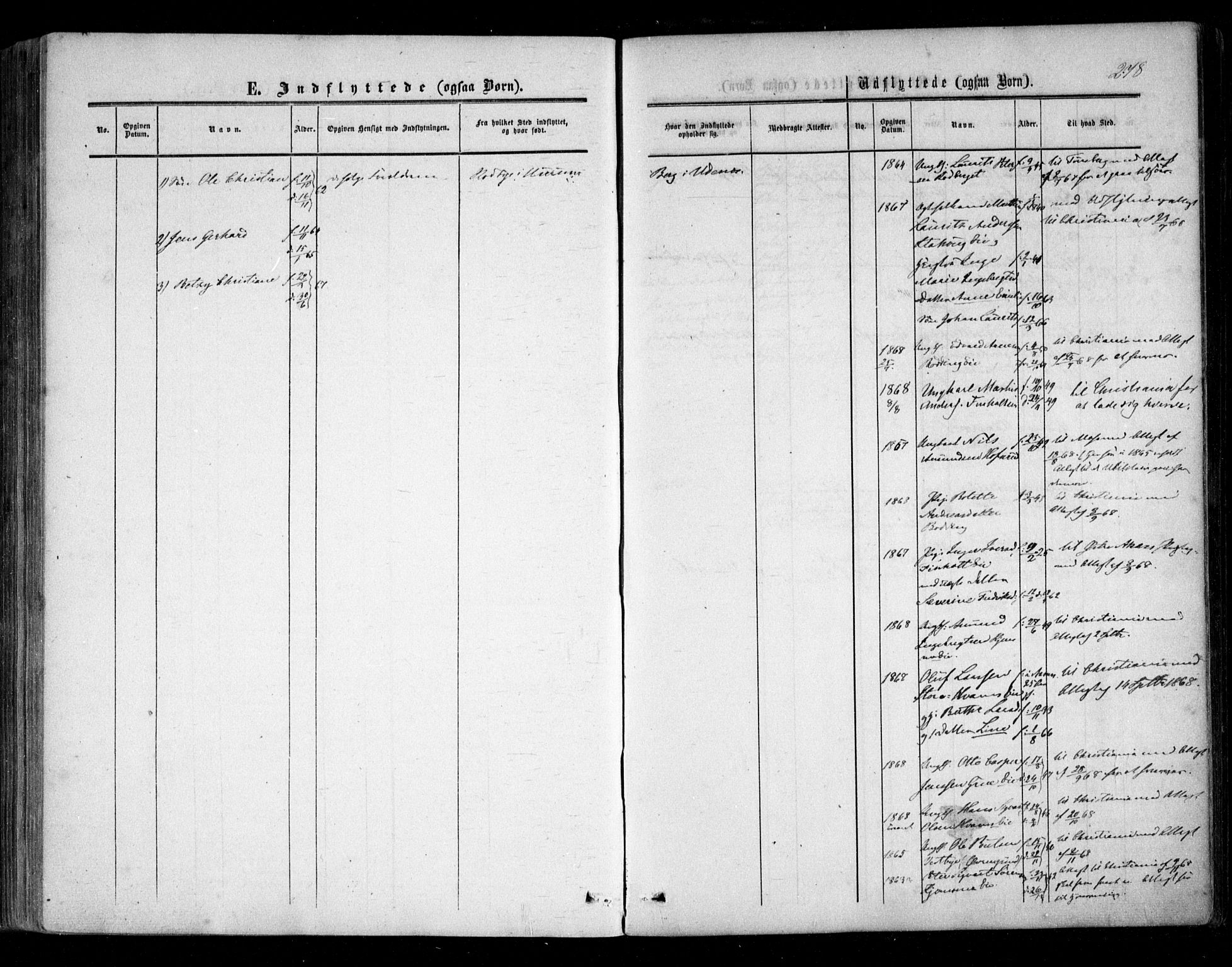 Nes prestekontor Kirkebøker, AV/SAO-A-10410/F/Fc/L0001: Parish register (official) no. III 1, 1859-1882, p. 278