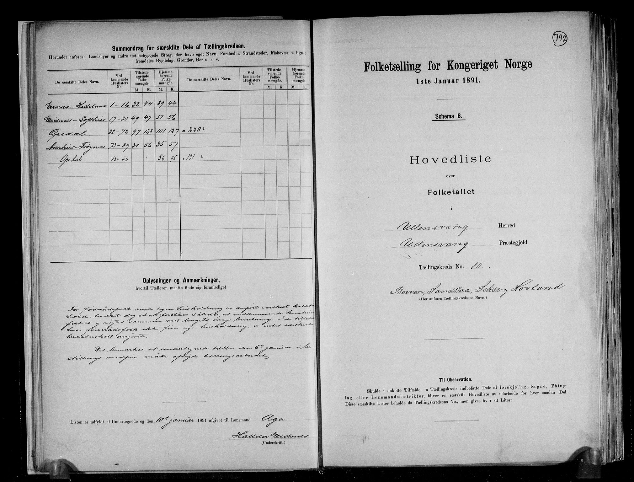 RA, 1891 census for 1230 Ullensvang, 1891, p. 28