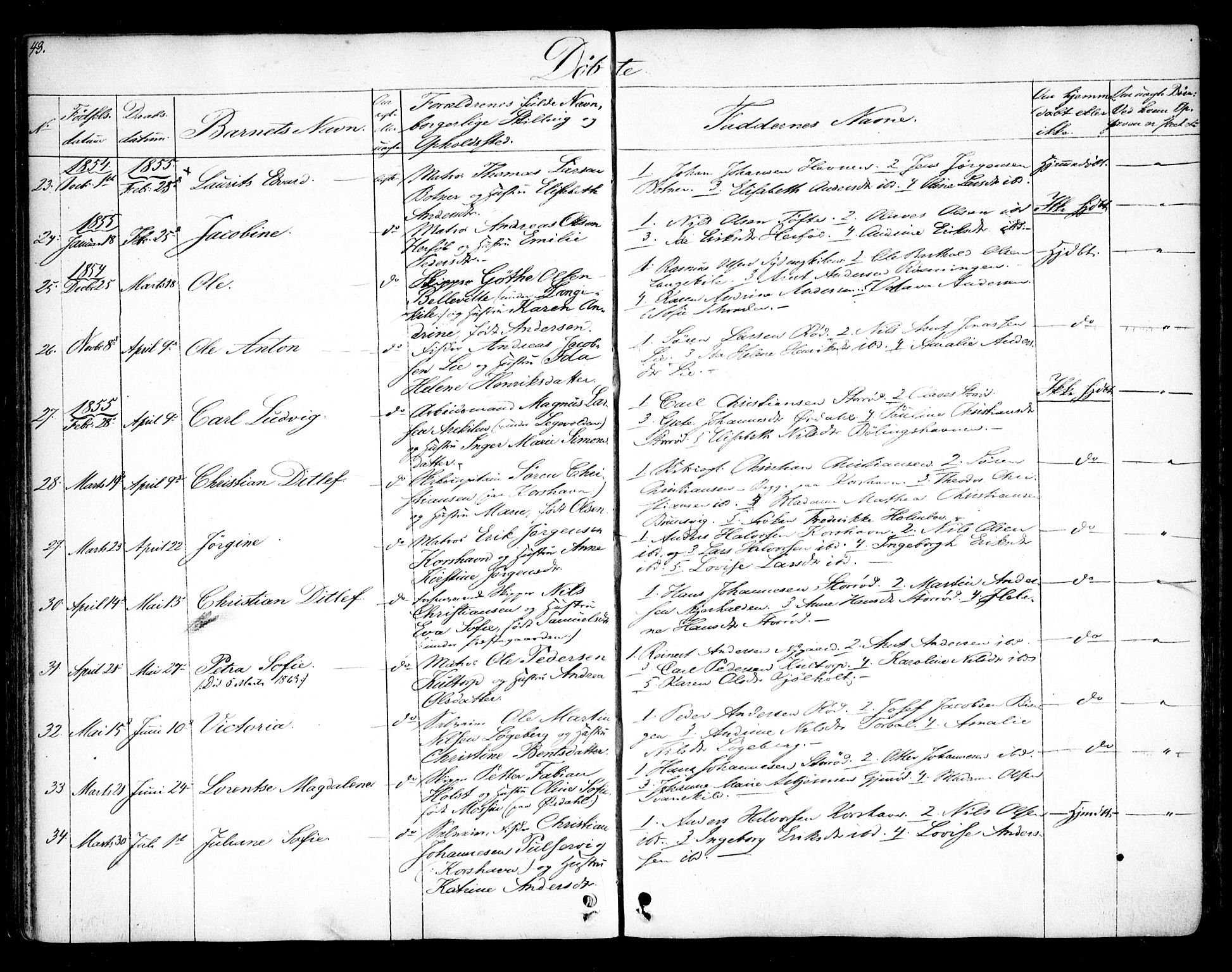 Hvaler prestekontor Kirkebøker, AV/SAO-A-2001/F/Fa/L0006: Parish register (official) no. I 6, 1846-1863, p. 43