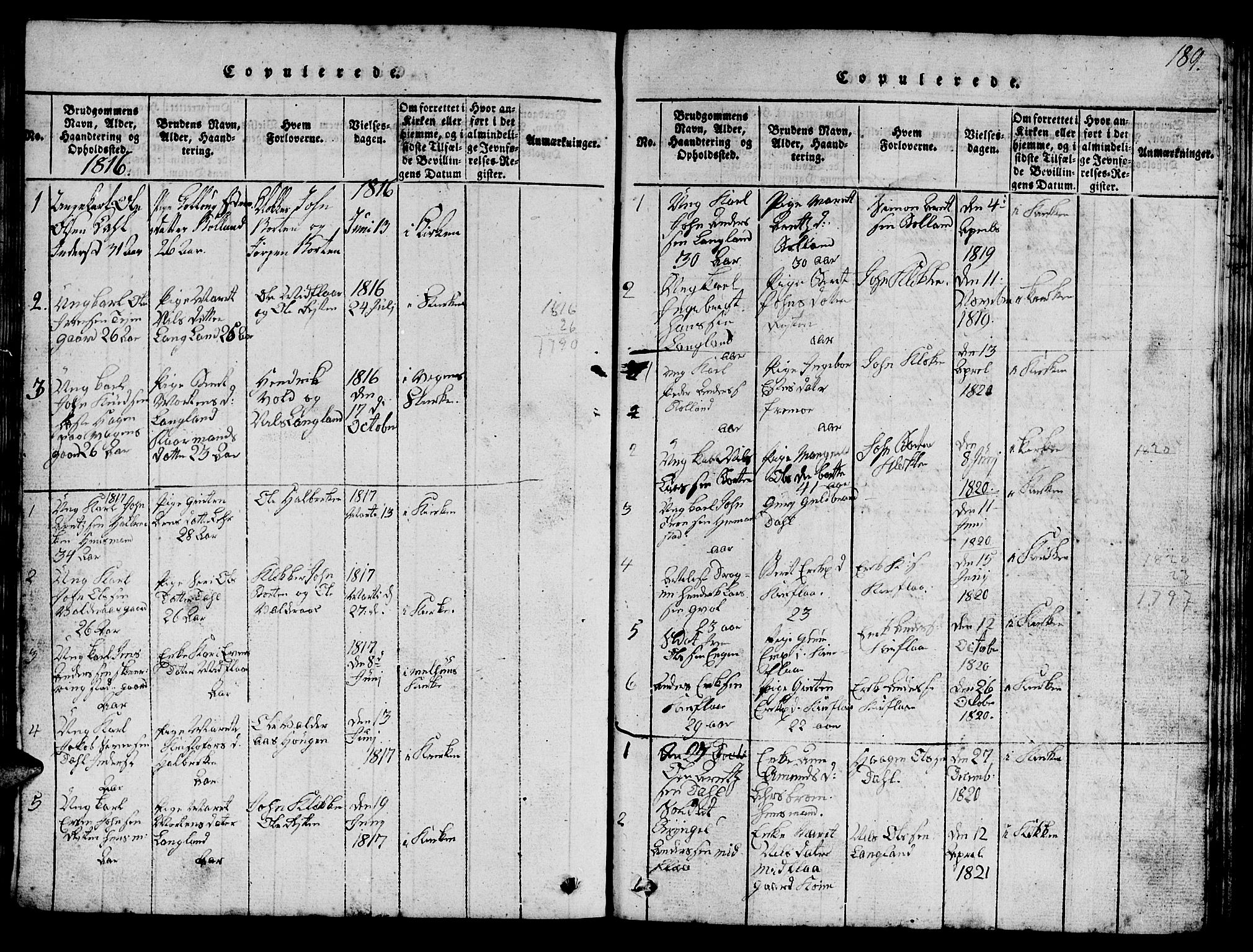 Ministerialprotokoller, klokkerbøker og fødselsregistre - Sør-Trøndelag, SAT/A-1456/693/L1121: Parish register (copy) no. 693C02, 1816-1869, p. 189