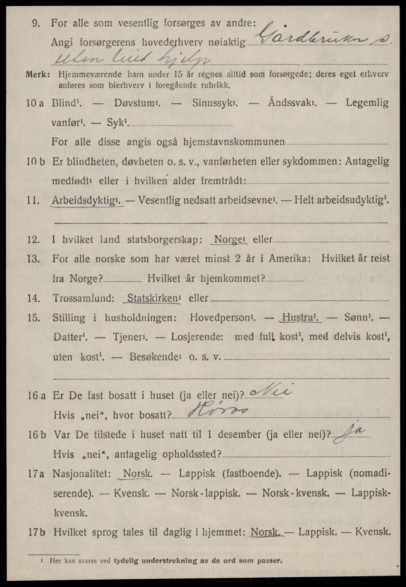 SAT, 1920 census for Røros, 1920, p. 8159