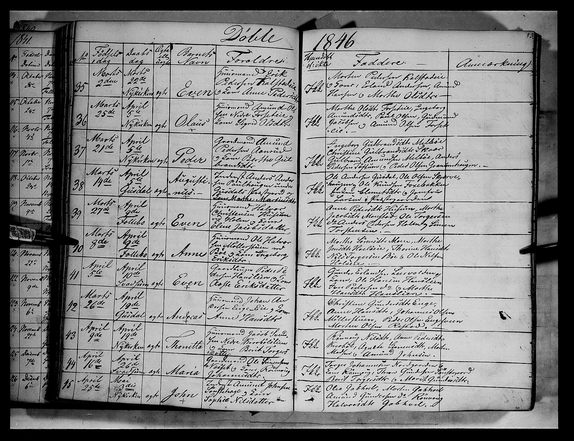 Gausdal prestekontor, AV/SAH-PREST-090/H/Ha/Haa/L0007: Parish register (official) no. 7, 1840-1850, p. 83