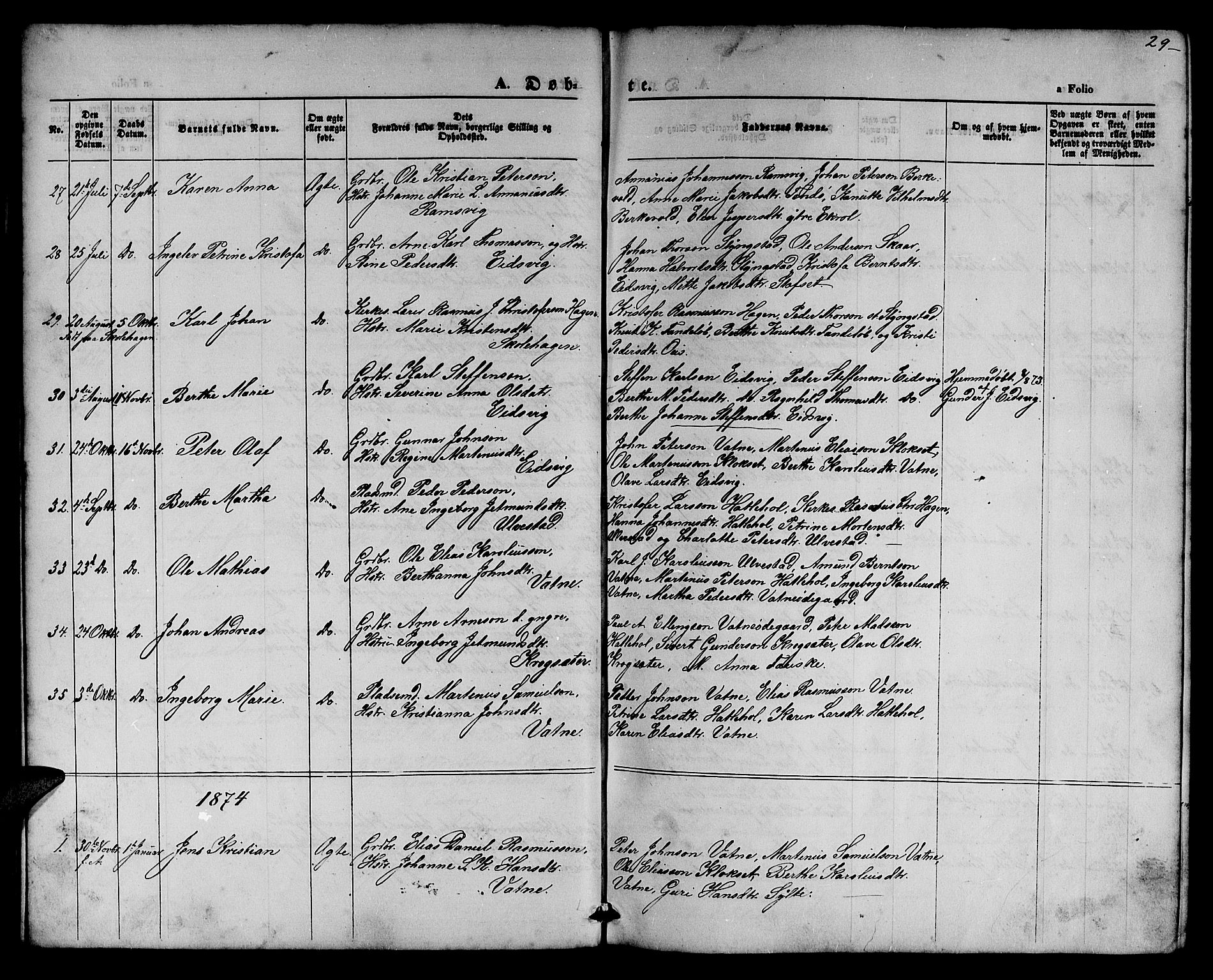 Ministerialprotokoller, klokkerbøker og fødselsregistre - Møre og Romsdal, AV/SAT-A-1454/525/L0375: Parish register (copy) no. 525C01, 1865-1879, p. 29