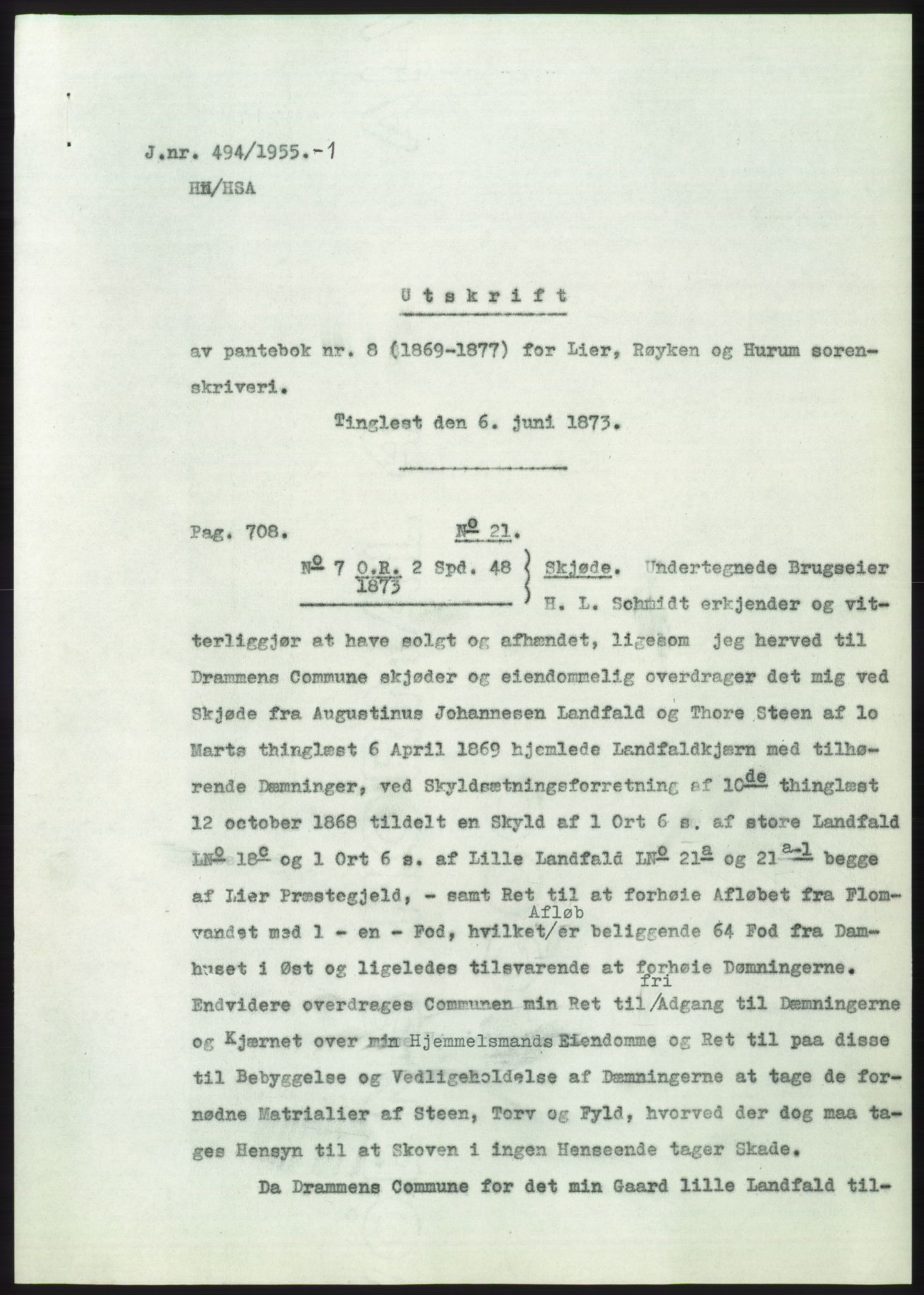 Statsarkivet i Kongsberg, SAKO/A-0001, 1955, p. 284