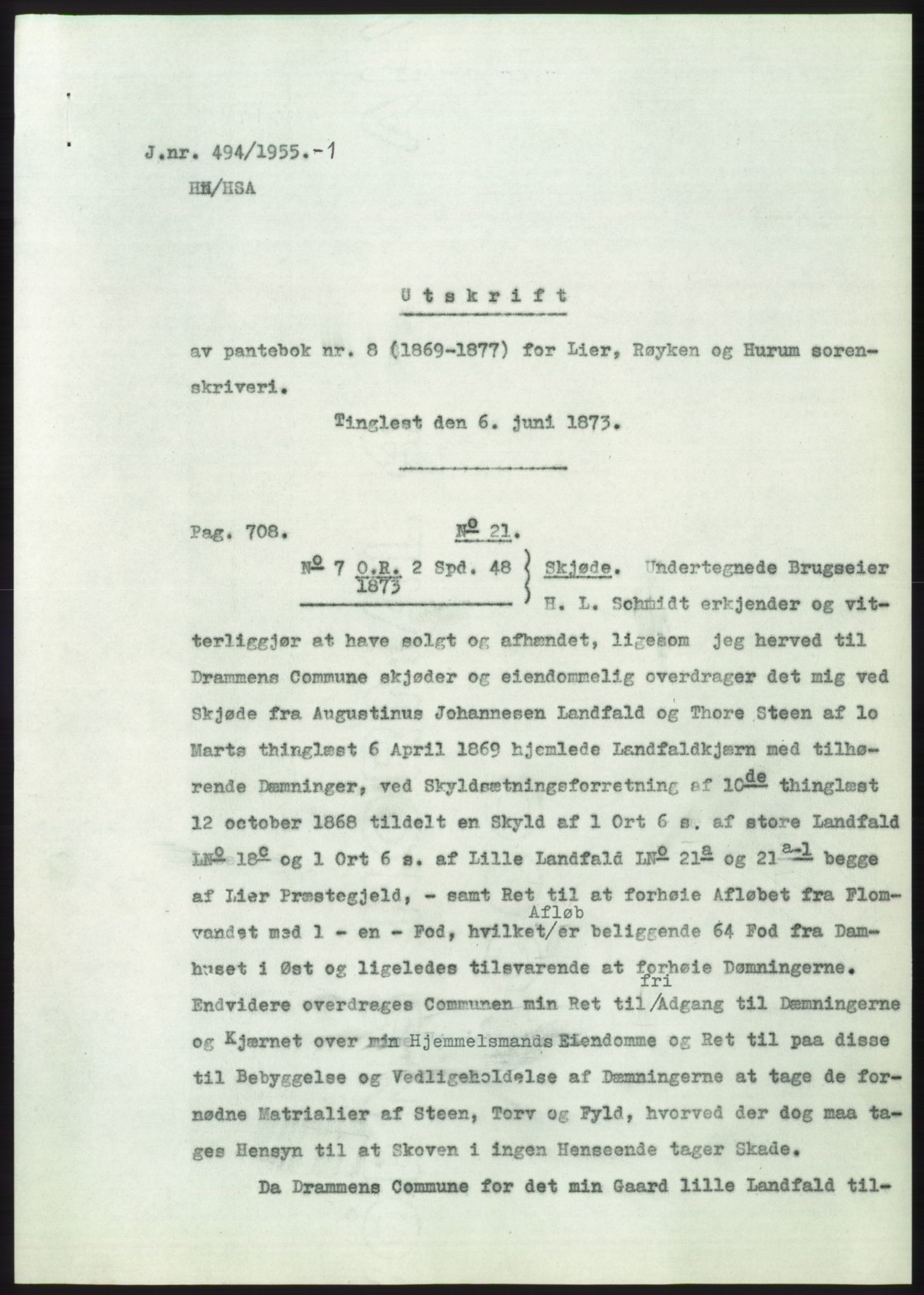 Statsarkivet i Kongsberg, AV/SAKO-A-0001, 1955, p. 284