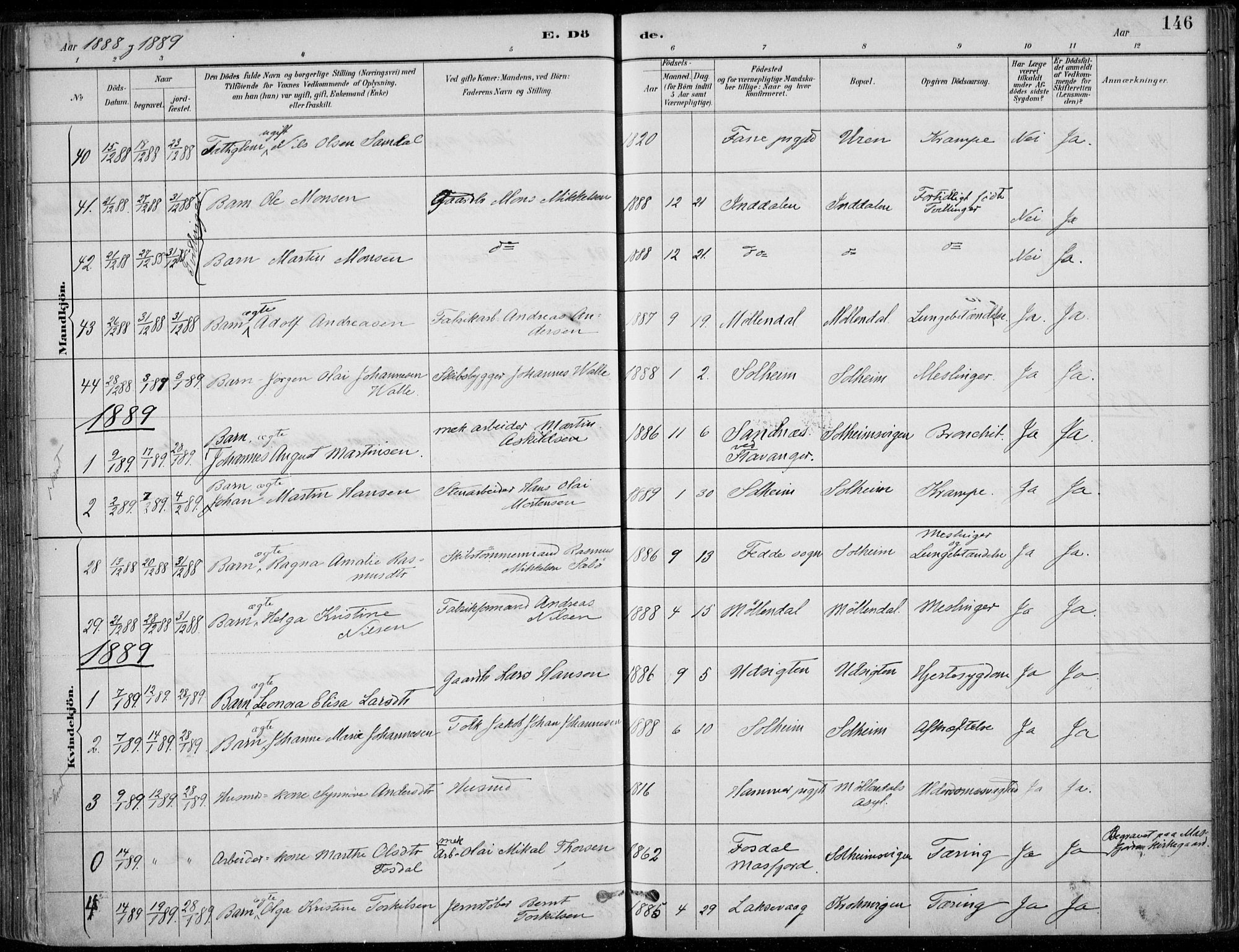 Årstad Sokneprestembete, SAB/A-79301/H/Haa/L0006: Parish register (official) no. B 1, 1886-1901, p. 146