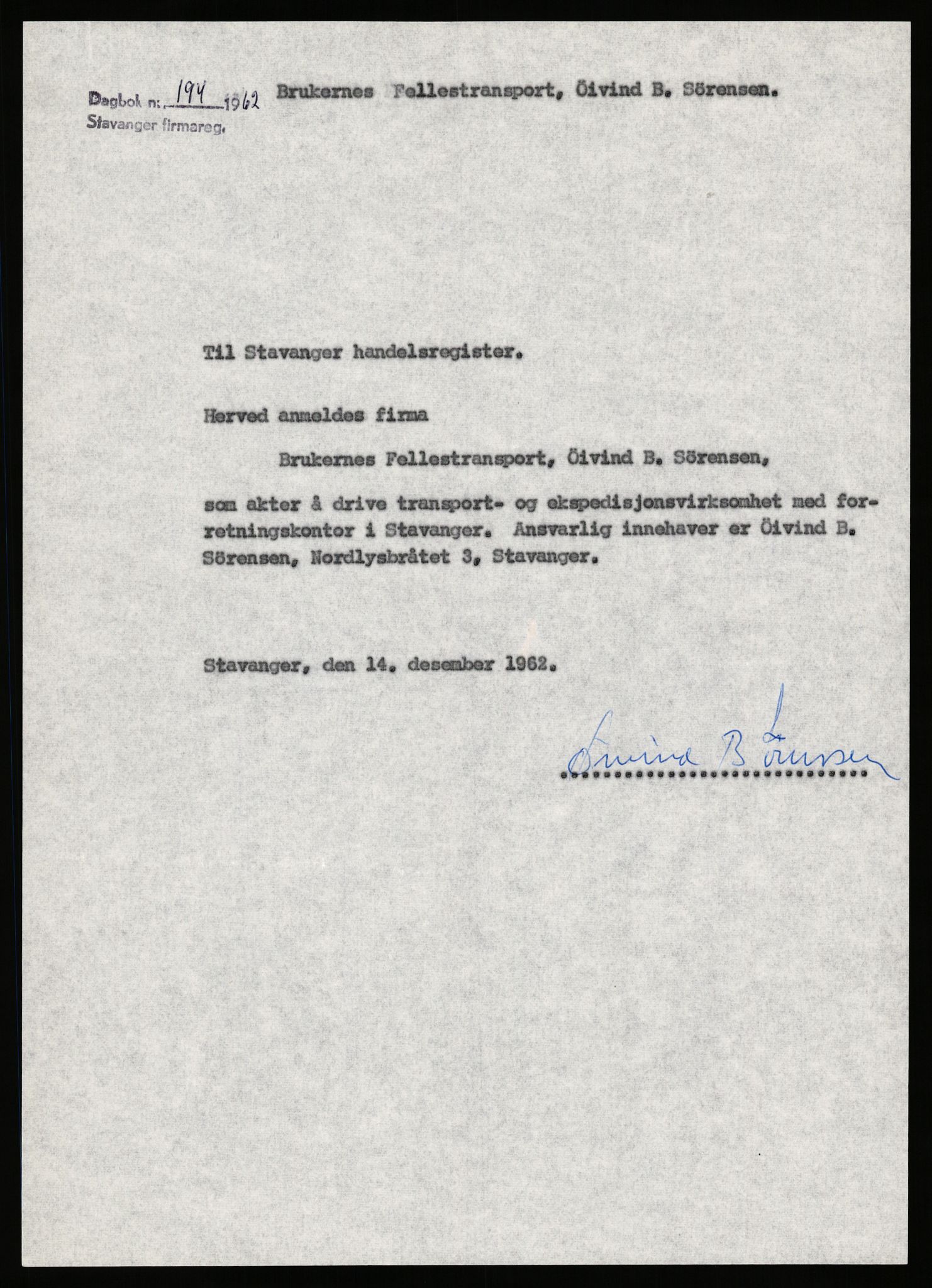 Stavanger byfogd, SAST/A-101408/002/J/Jd/Jde/L0003: Registreringsmeldinger og bilag. Enkeltmannsforetak, 751-1000, 1928-1976, p. 229