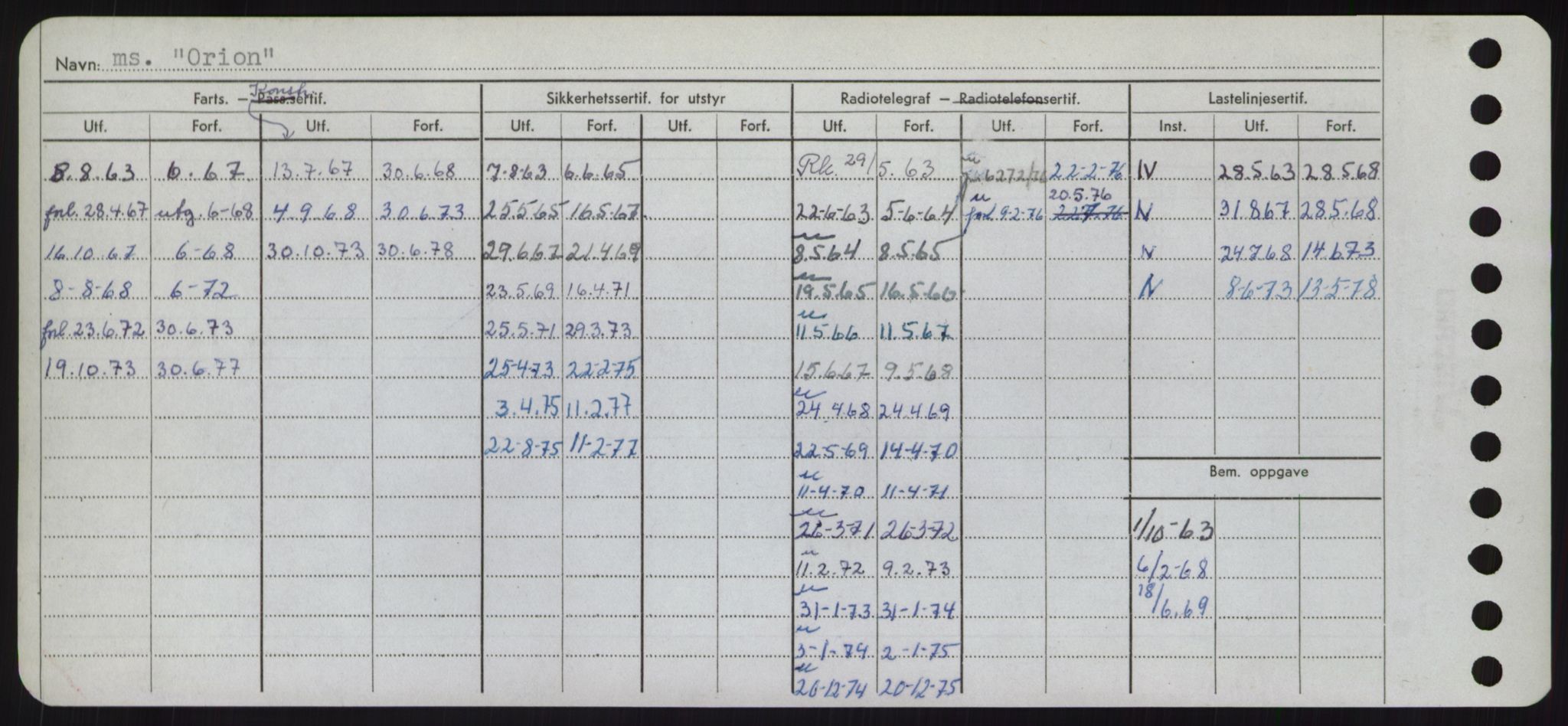 Sjøfartsdirektoratet med forløpere, Skipsmålingen, RA/S-1627/H/Hd/L0028: Fartøy, O, p. 330