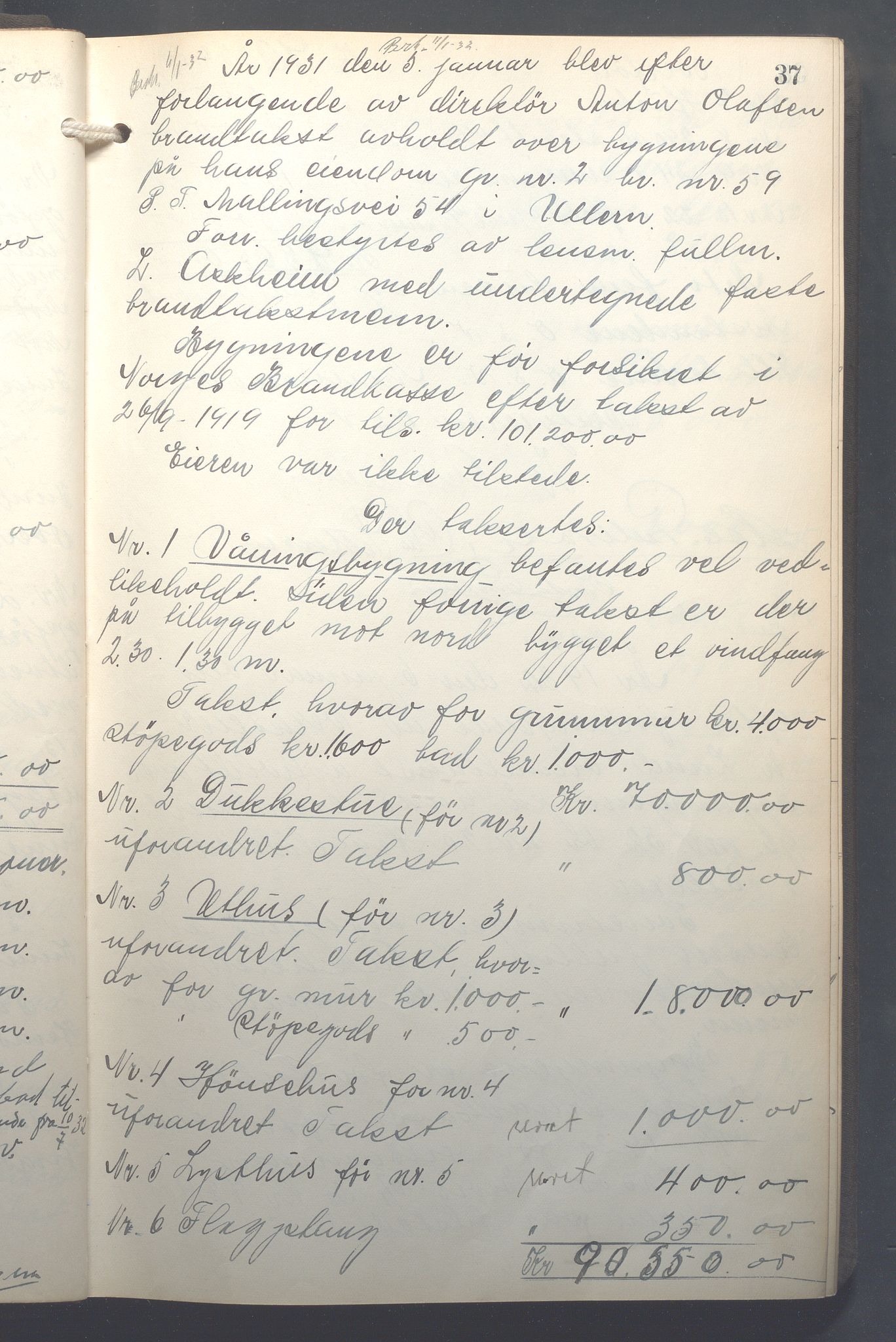 Lensmennene i Aker, OBA/A-10133/F/Fb/L0004: Branntakstprotokoll, 1931-1937, p. 37