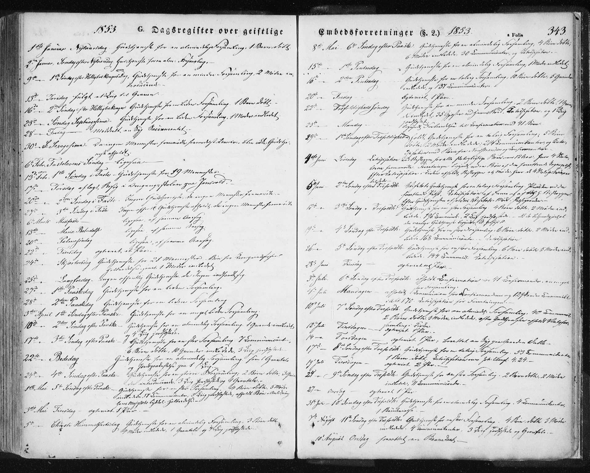 Ministerialprotokoller, klokkerbøker og fødselsregistre - Nordland, SAT/A-1459/801/L0007: Parish register (official) no. 801A07, 1845-1863, p. 343