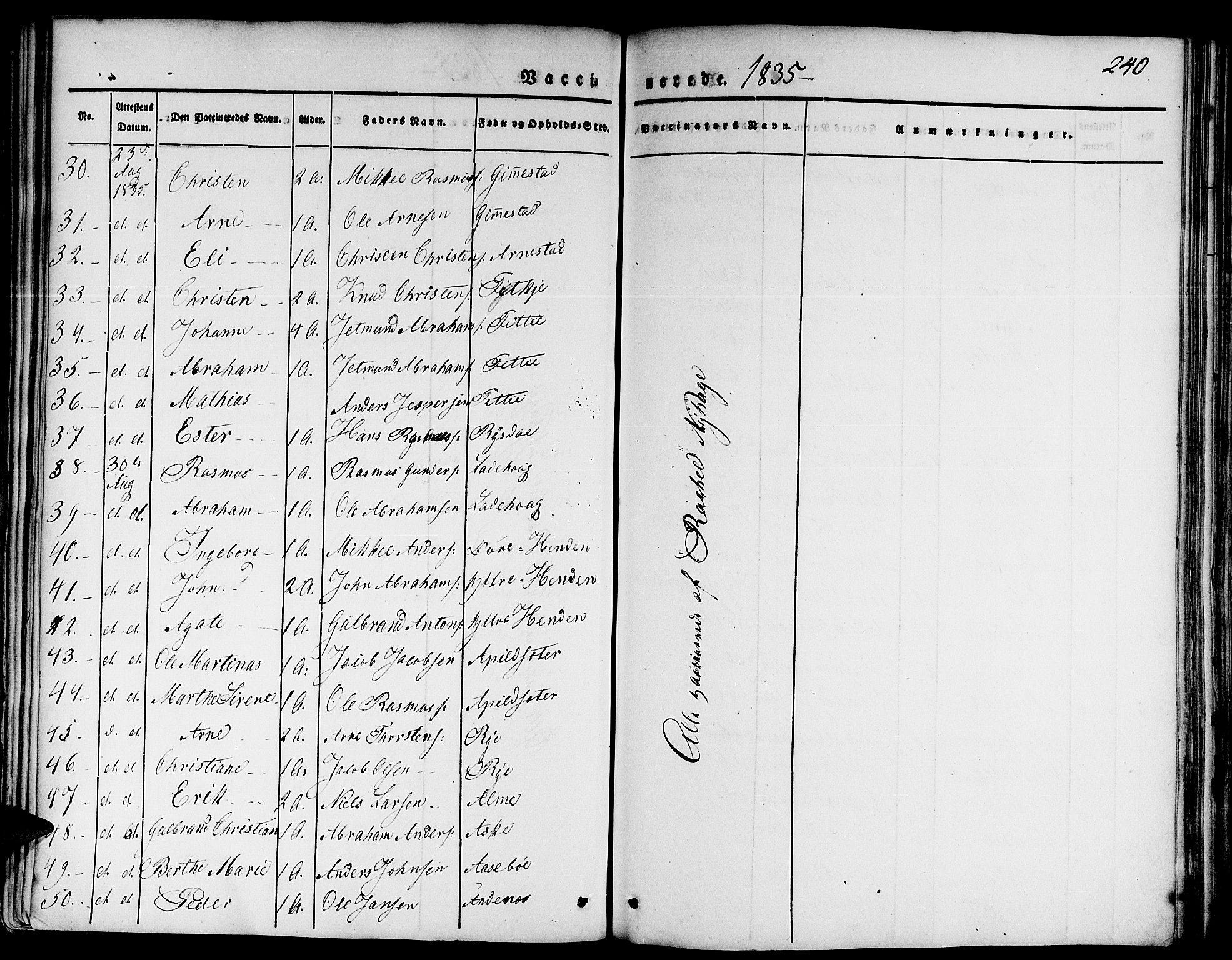 Gloppen sokneprestembete, SAB/A-80101/H/Haa/Haaa/L0007: Parish register (official) no. A 7, 1827-1837, p. 240