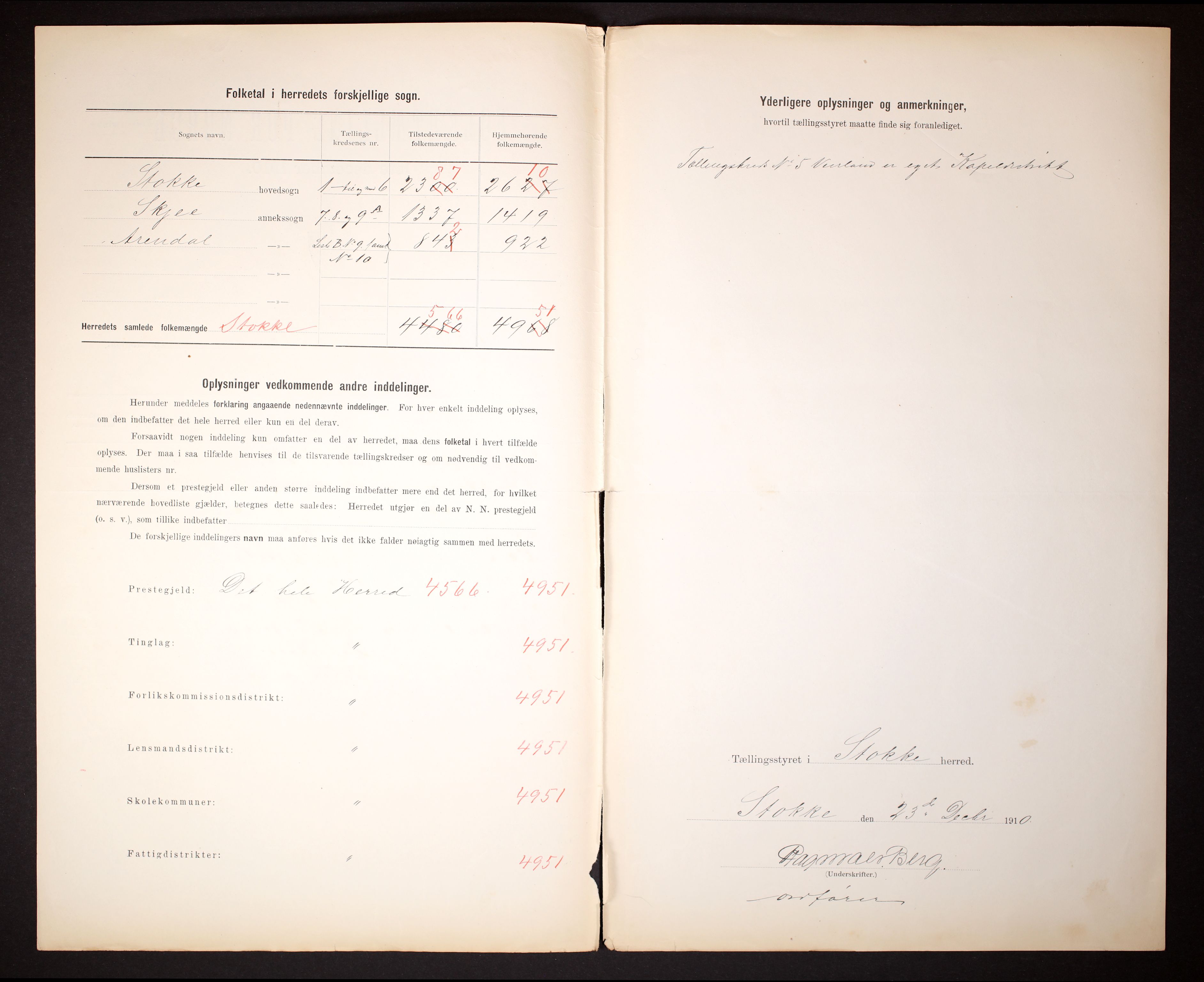 RA, 1910 census for Stokke, 1910, p. 3