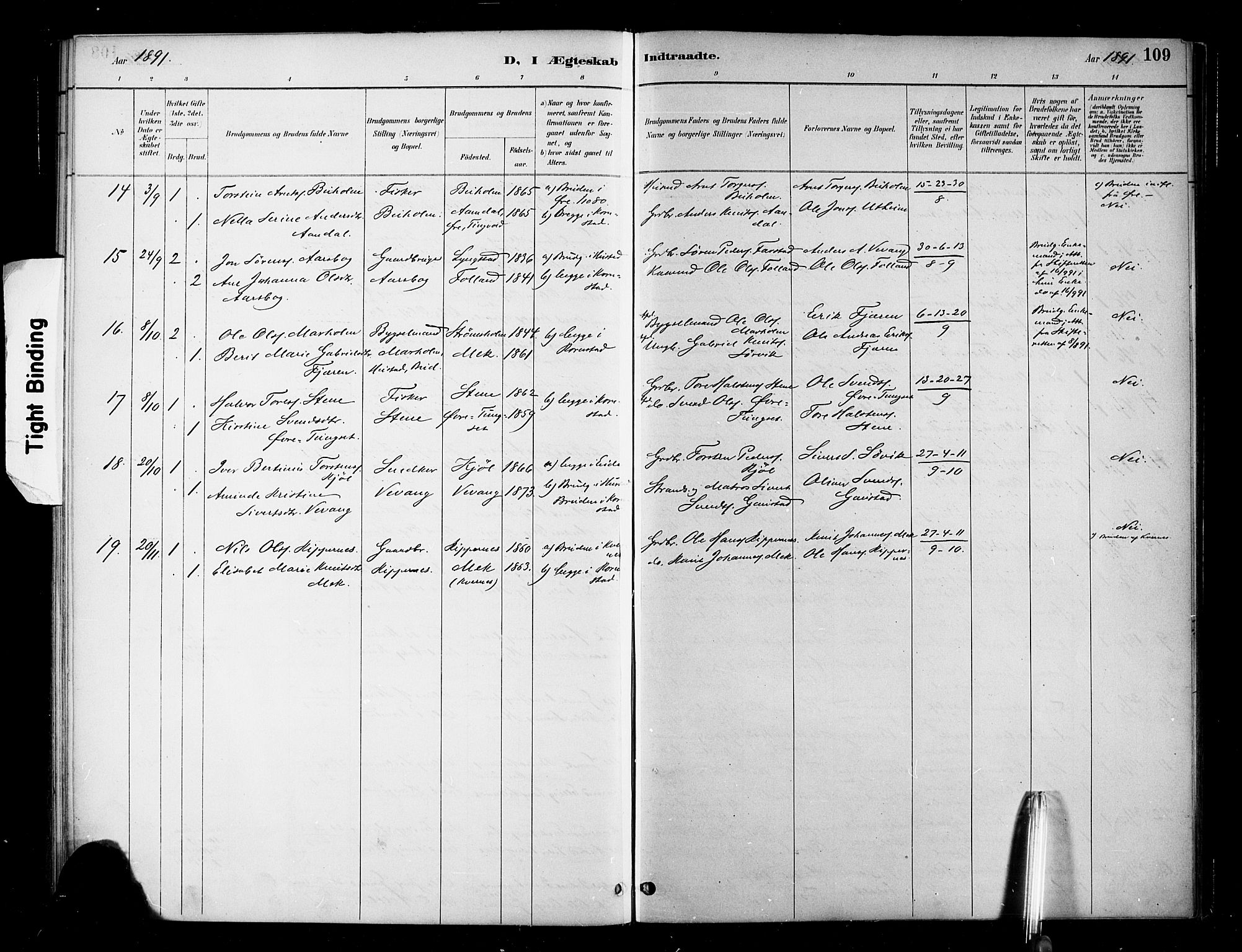 Ministerialprotokoller, klokkerbøker og fødselsregistre - Møre og Romsdal, AV/SAT-A-1454/570/L0832: Parish register (official) no. 570A06, 1885-1900, p. 109