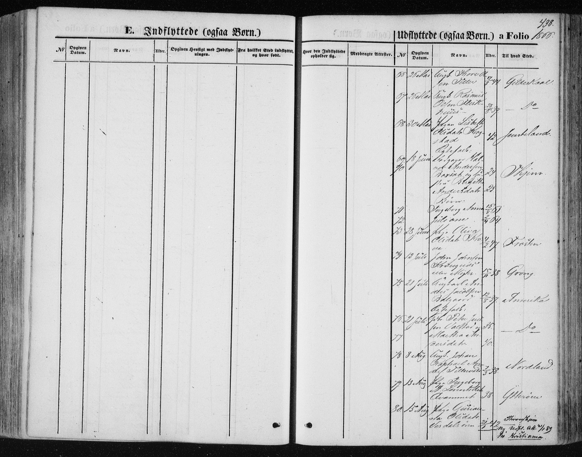 Ministerialprotokoller, klokkerbøker og fødselsregistre - Nord-Trøndelag, AV/SAT-A-1458/723/L0241: Parish register (official) no. 723A10, 1860-1869, p. 438