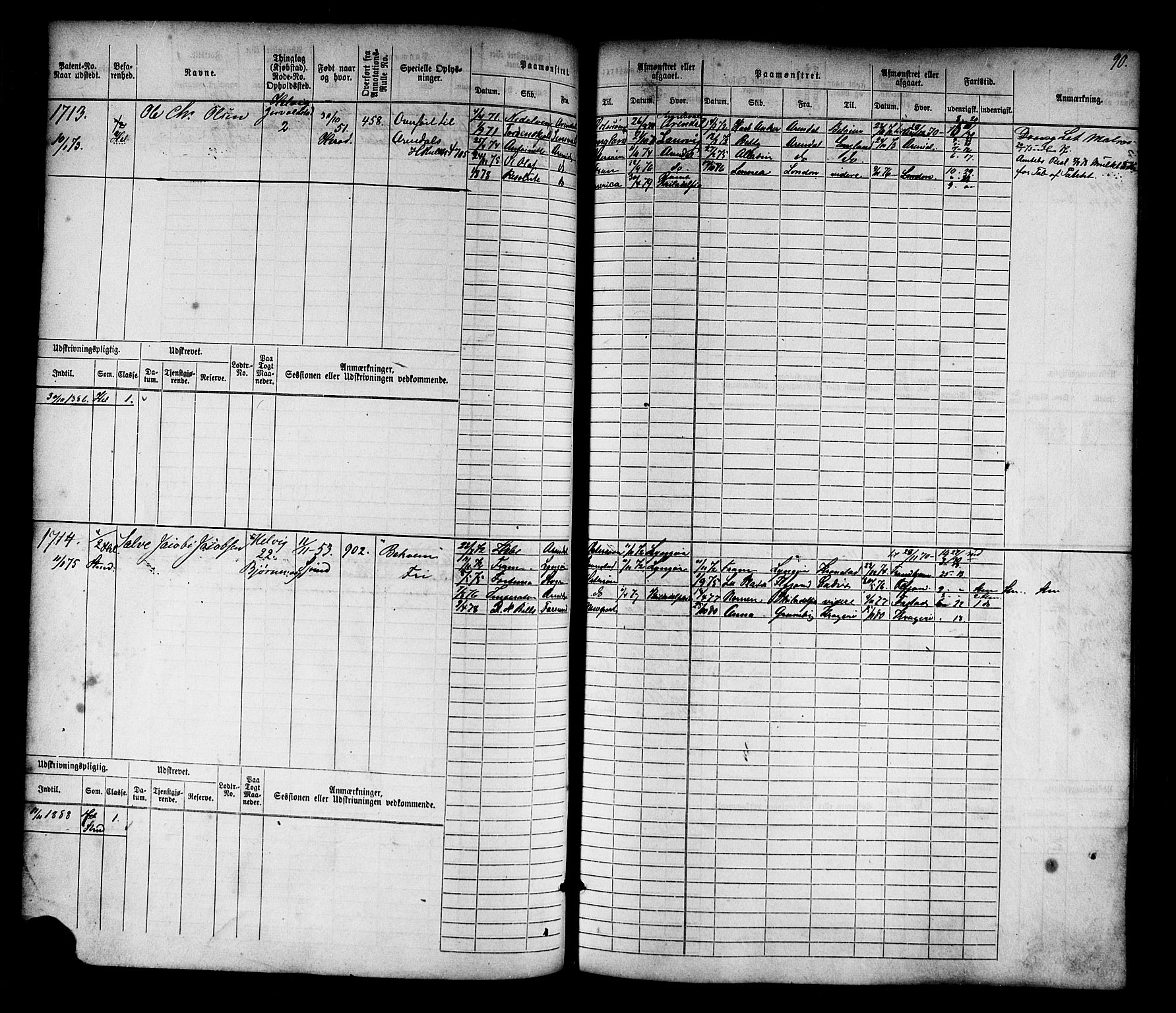 Farsund mønstringskrets, AV/SAK-2031-0017/F/Fb/L0017: Hovedrulle nr 1537-2300, Z-9, 1868-1904, p. 92