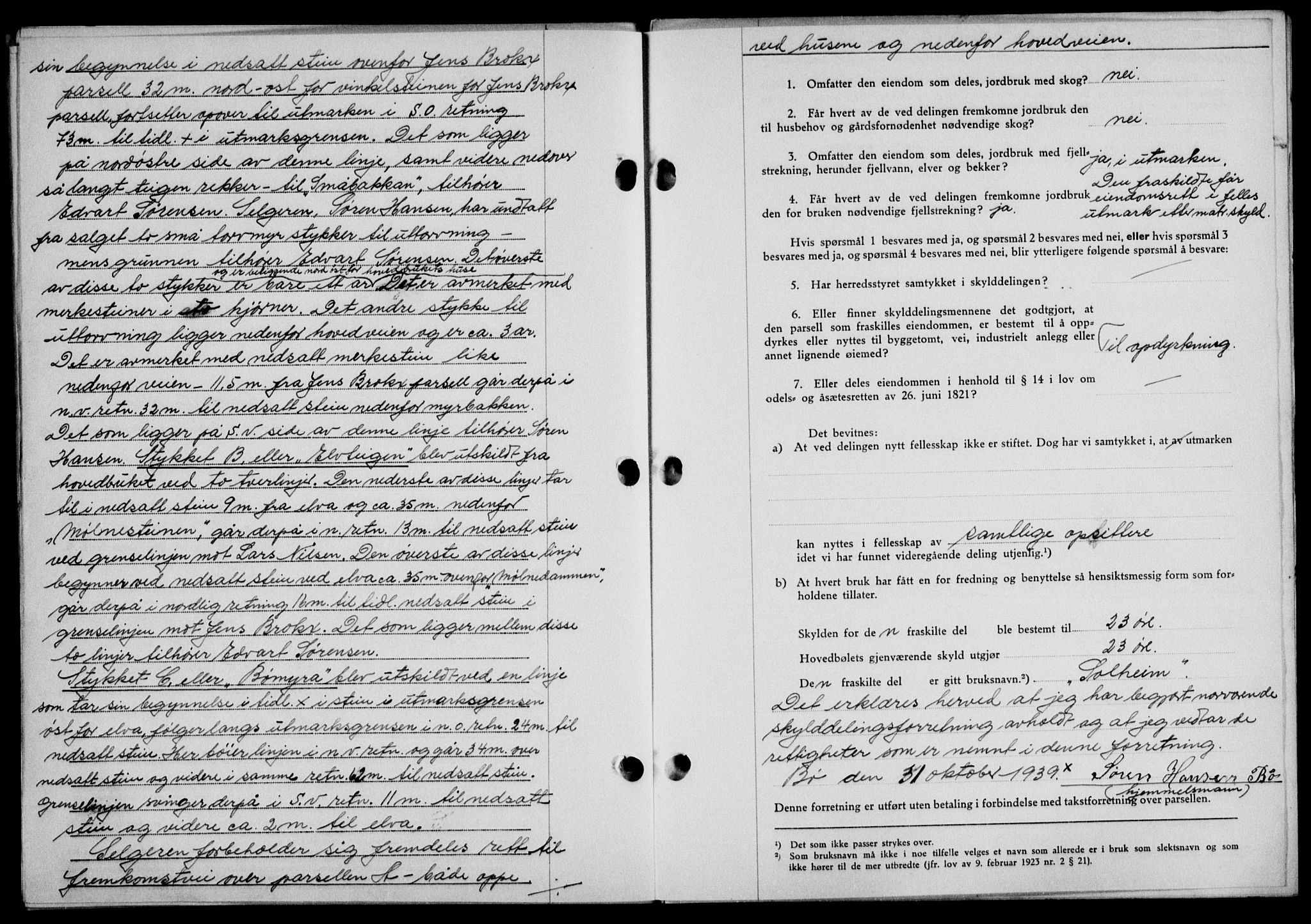 Lofoten sorenskriveri, SAT/A-0017/1/2/2C/L0008a: Mortgage book no. 8a, 1940-1941, Diary no: : 1308/1940