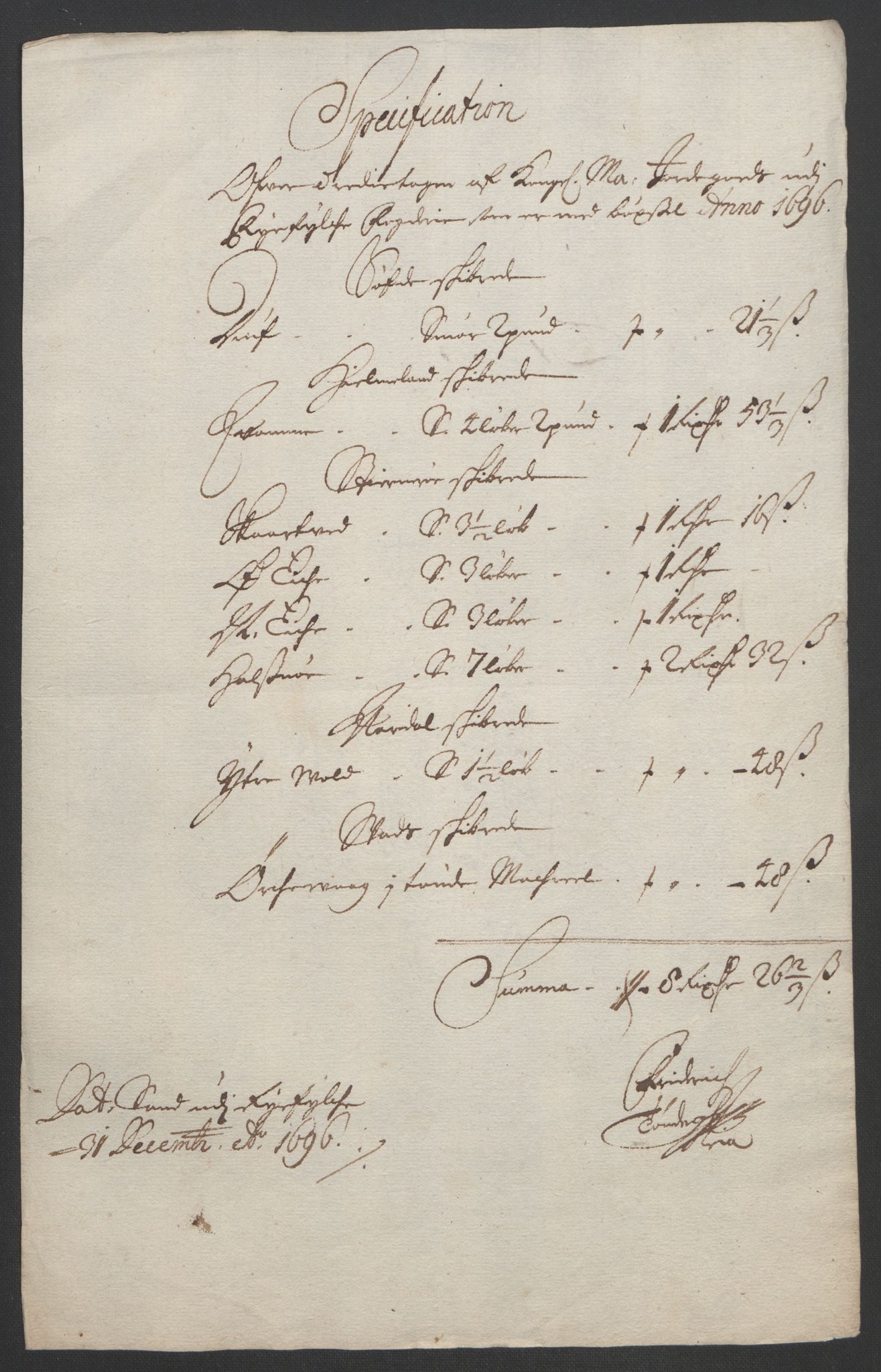 Rentekammeret inntil 1814, Reviderte regnskaper, Fogderegnskap, RA/EA-4092/R47/L2857: Fogderegnskap Ryfylke, 1694-1696, p. 249