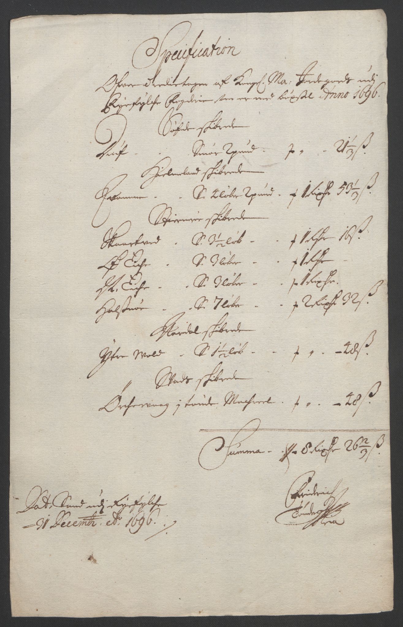 Rentekammeret inntil 1814, Reviderte regnskaper, Fogderegnskap, AV/RA-EA-4092/R47/L2857: Fogderegnskap Ryfylke, 1694-1696, p. 249