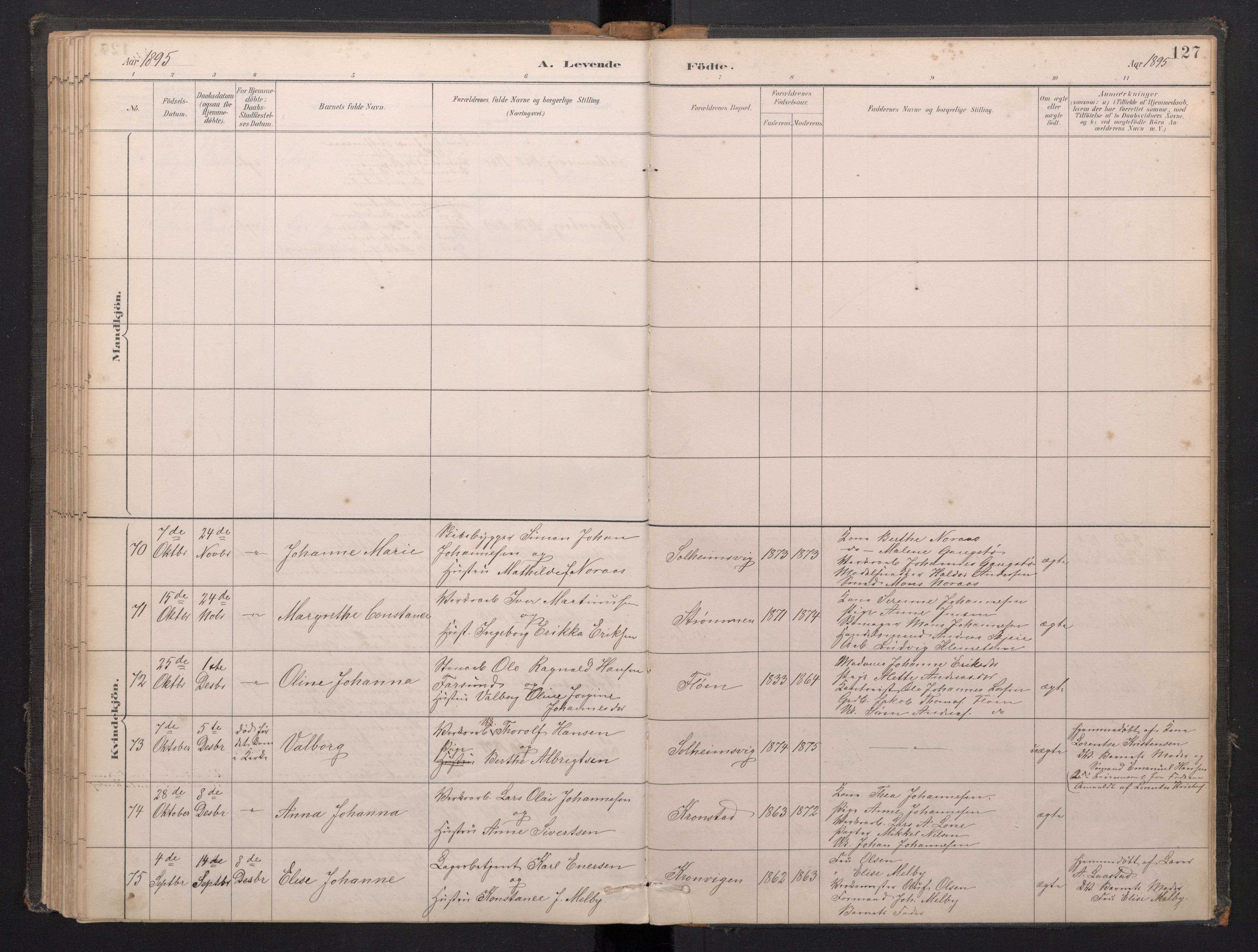 Årstad Sokneprestembete, AV/SAB-A-79301/H/Haa/L0001: Parish register (official) no. A 1, 1886-1901, p. 126b-127a