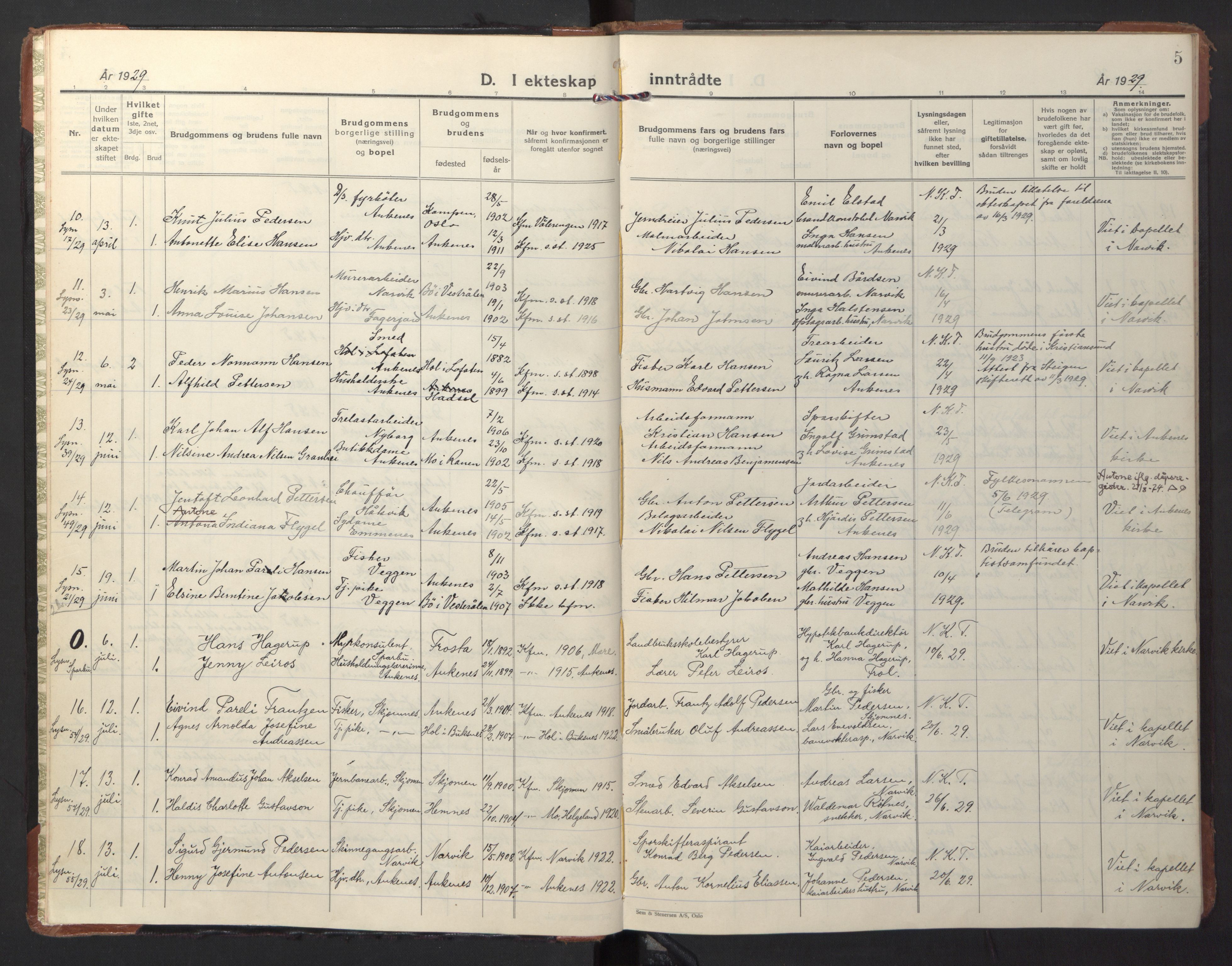 Ministerialprotokoller, klokkerbøker og fødselsregistre - Nordland, AV/SAT-A-1459/866/L0948: Parish register (official) no. 866A11, 1929-1949, p. 5