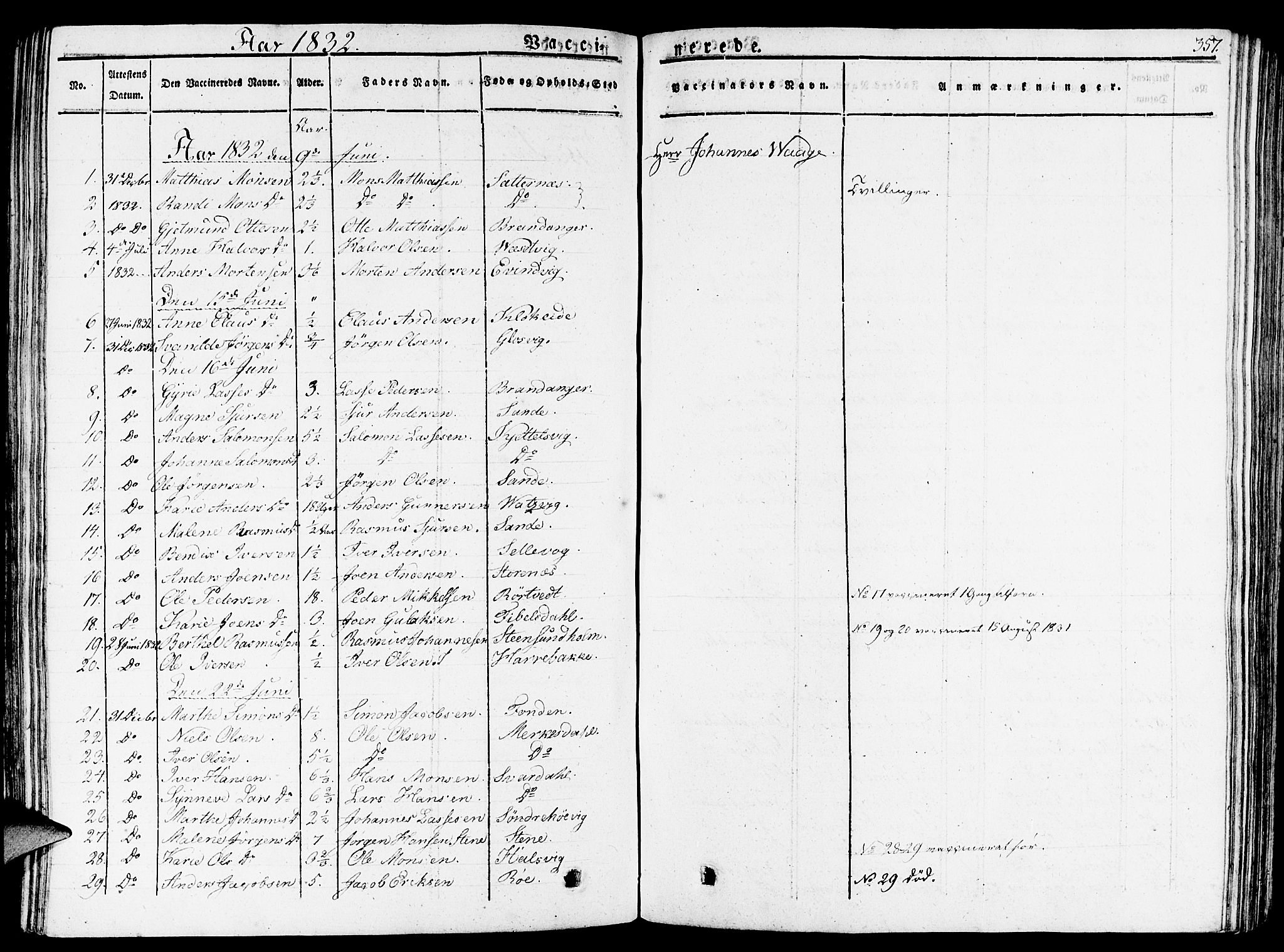 Gulen sokneprestembete, SAB/A-80201/H/Haa/Haaa/L0019: Parish register (official) no. A 19, 1826-1836, p. 357