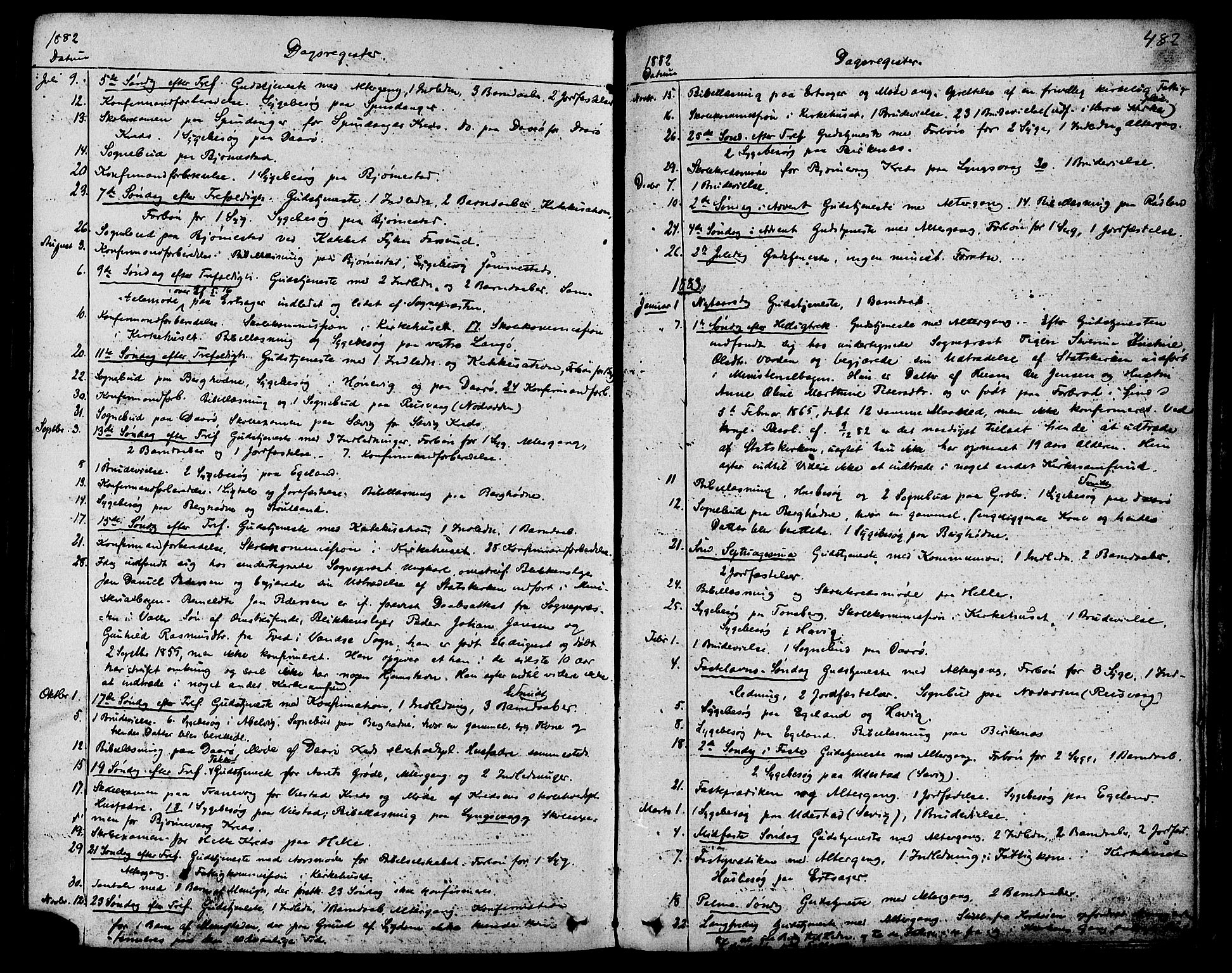 Herad sokneprestkontor, AV/SAK-1111-0018/F/Fa/Fab/L0004: Parish register (official) no. A 4, 1853-1885, p. 482