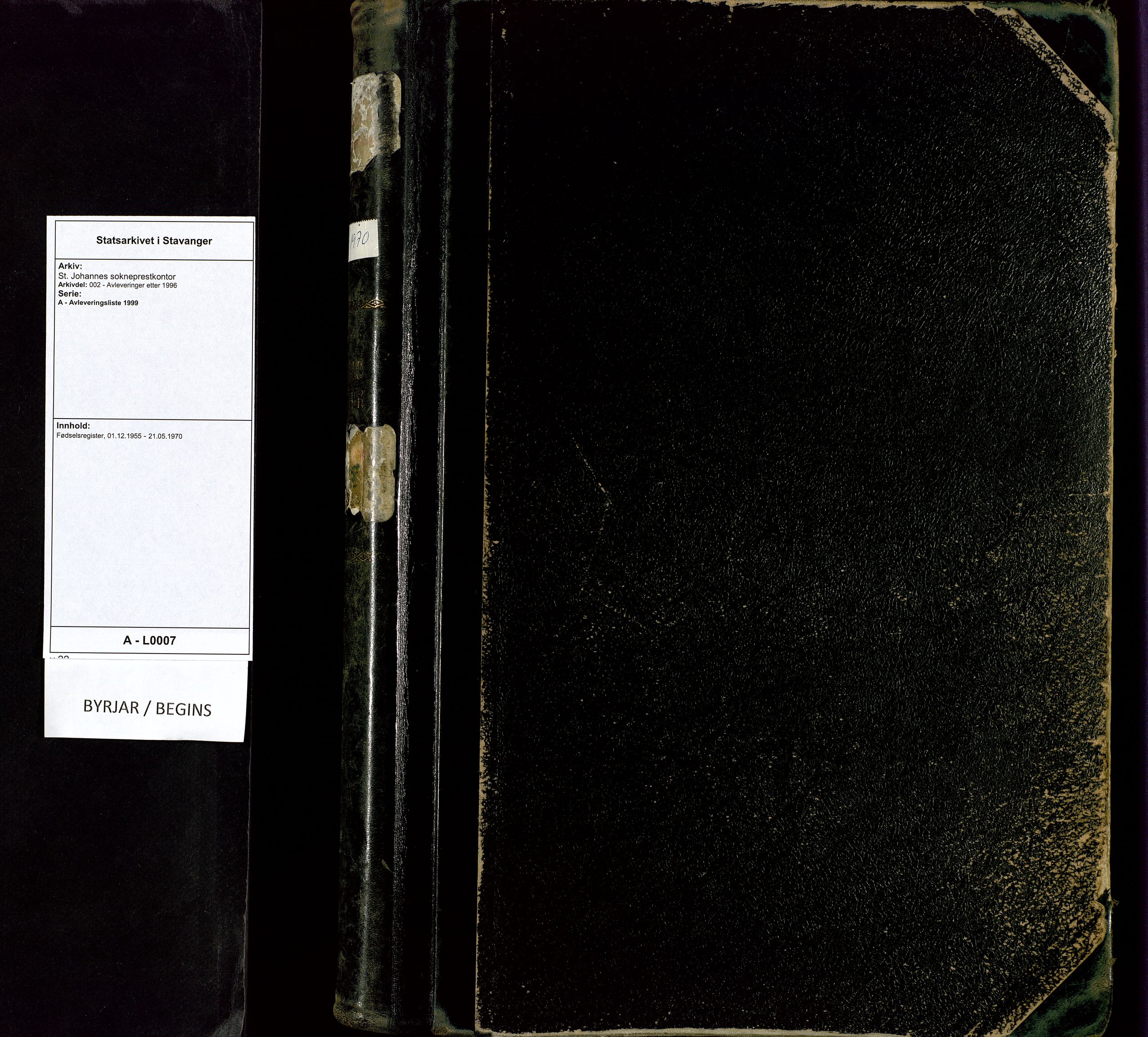 St. Johannes sokneprestkontor, AV/SAST-A-101814/002/A/L0007: Birth register no. 7, 1955-1970