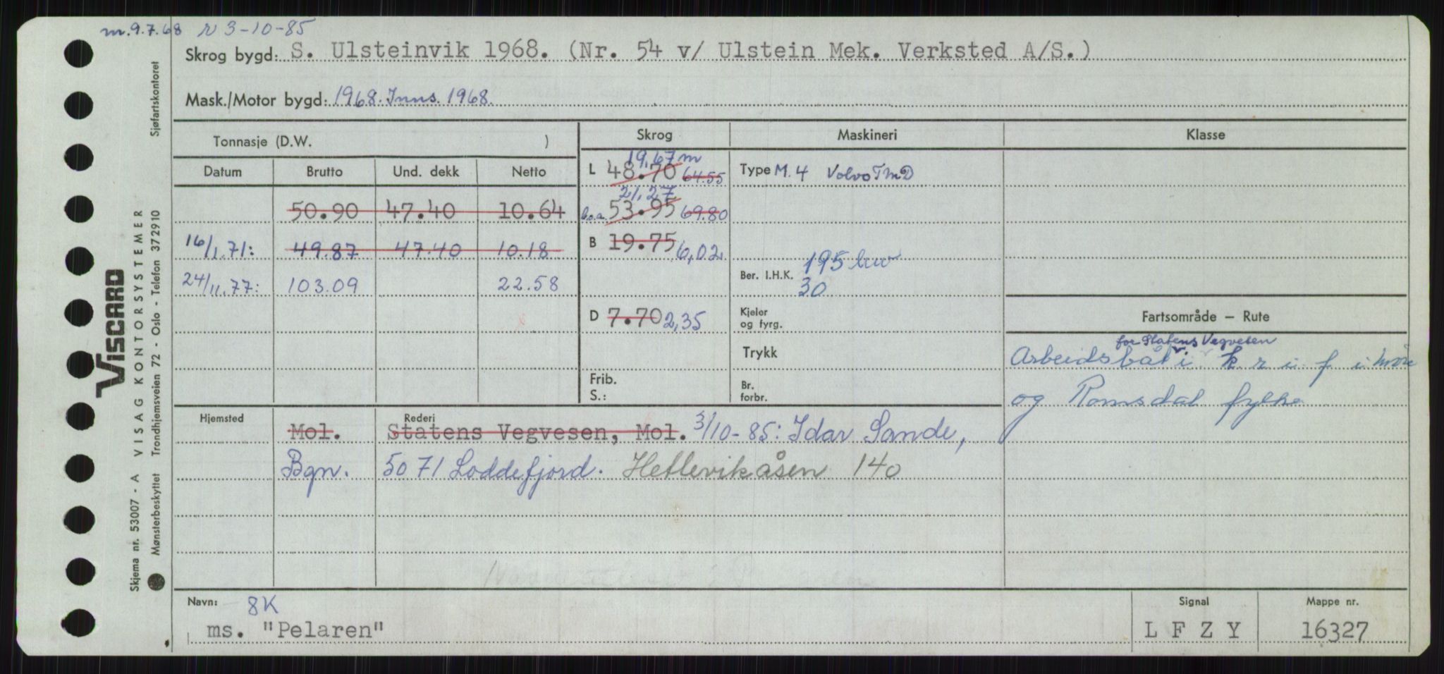 Sjøfartsdirektoratet med forløpere, Skipsmålingen, RA/S-1627/H/Ha/L0004/0002: Fartøy, Mas-R / Fartøy, Odin-R, p. 255