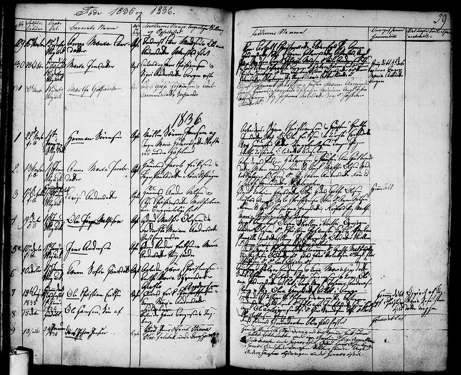 Skjeberg prestekontor Kirkebøker, AV/SAO-A-10923/F/Fa/L0005: Parish register (official) no. I 5, 1830-1845, p. 59