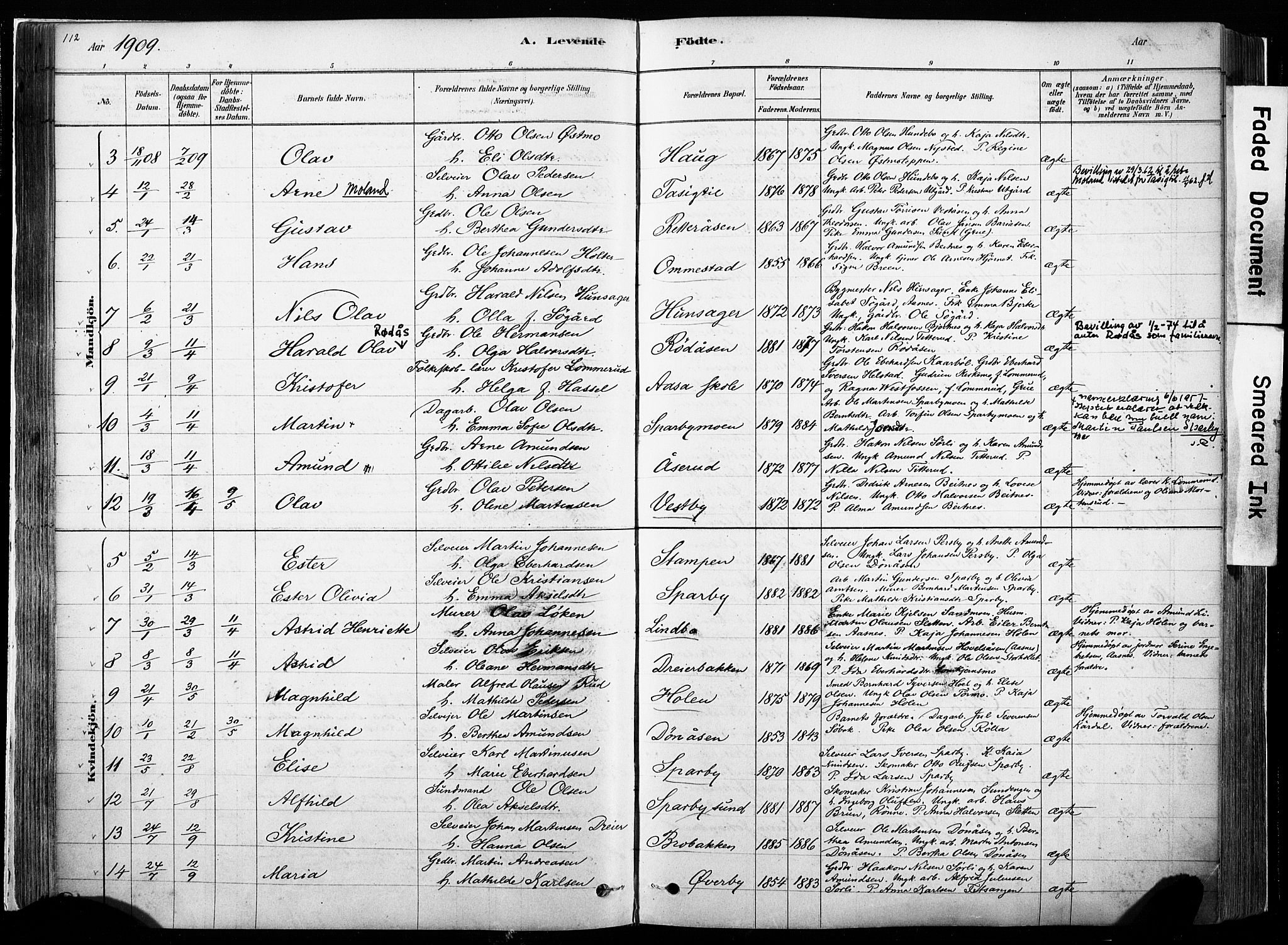 Hof prestekontor, AV/SAH-PREST-038/H/Ha/Haa/L0010: Parish register (official) no. 10, 1878-1909, p. 112