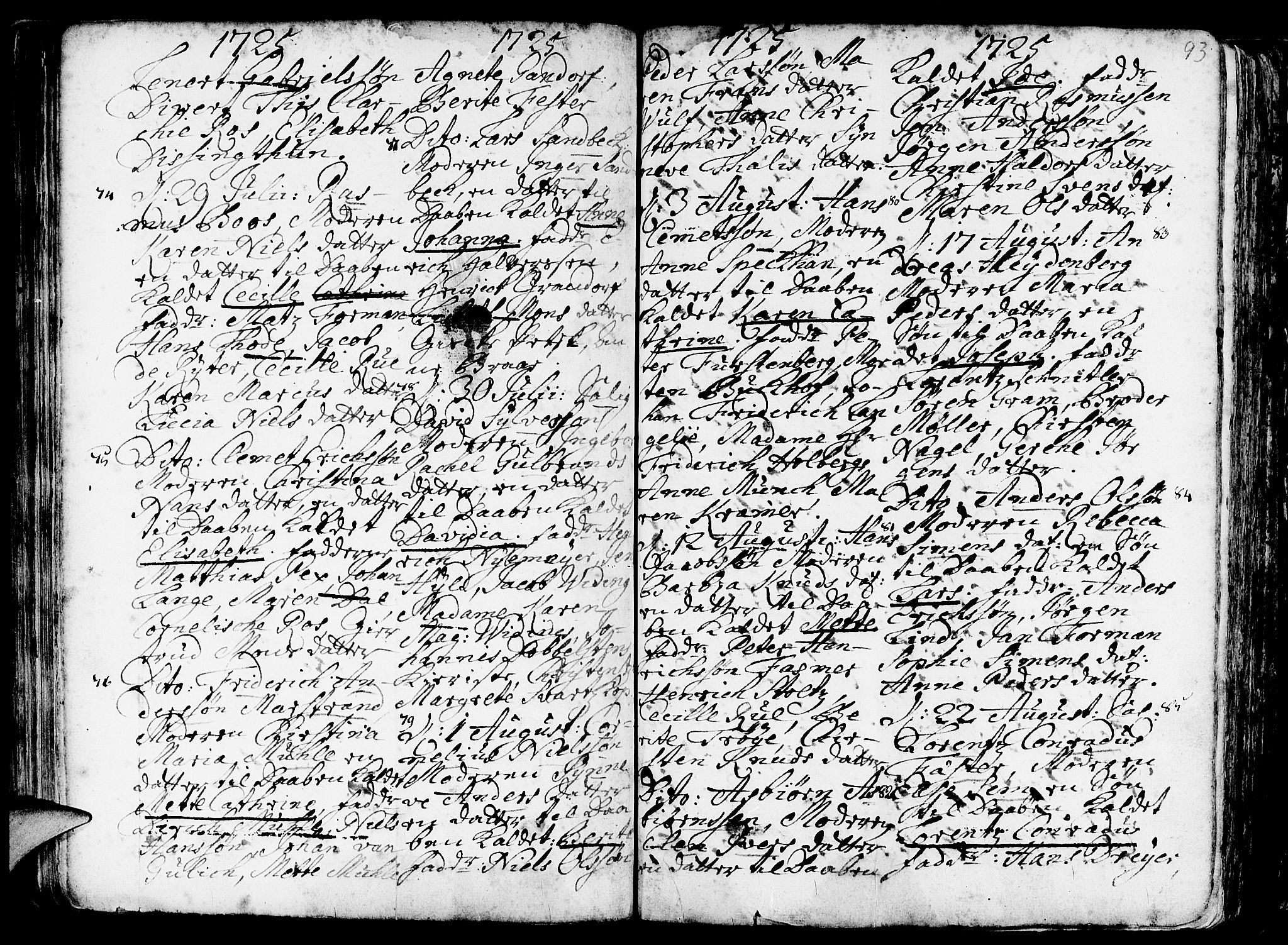 Nykirken Sokneprestembete, AV/SAB-A-77101/H/Haa/L0003: Parish register (official) no. A 3, 1717-1764, p. 93