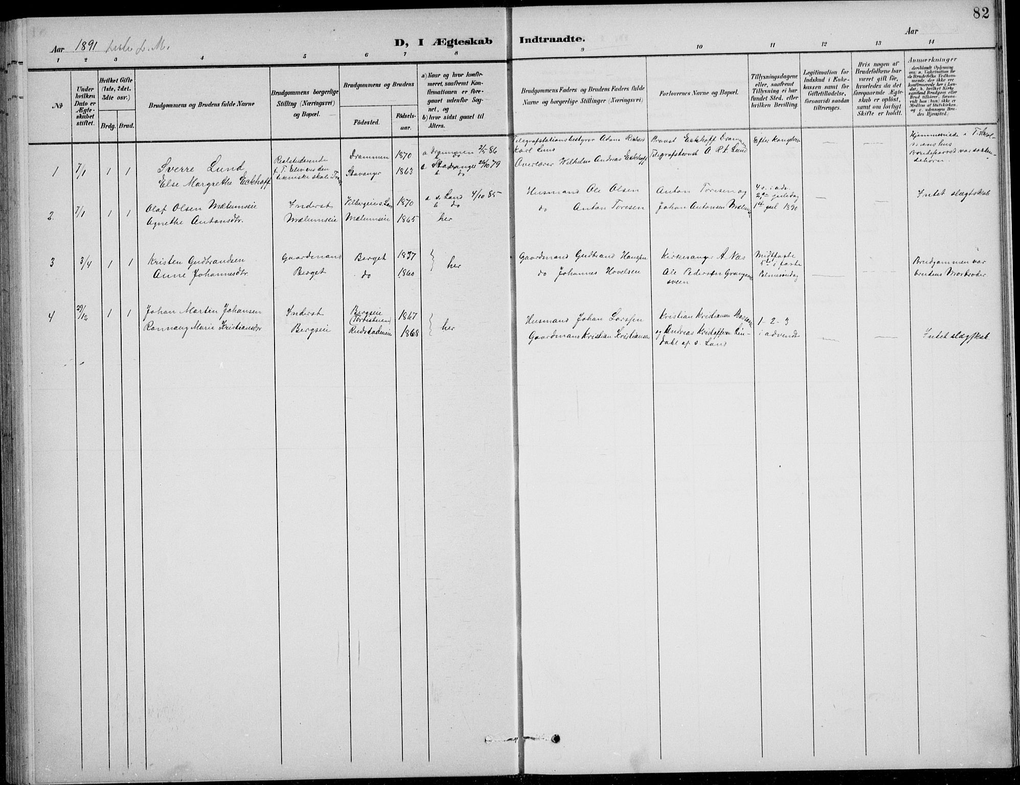 Nordre Land prestekontor, AV/SAH-PREST-124/H/Ha/Hab/L0014: Parish register (copy) no. 14, 1891-1907, p. 82