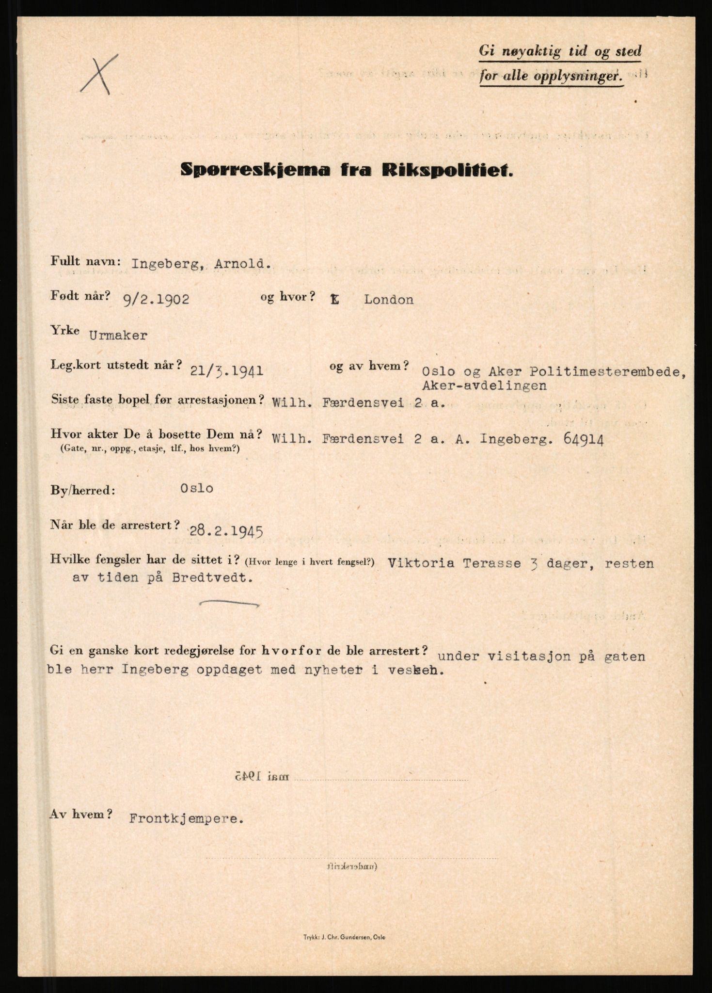 Rikspolitisjefen, AV/RA-S-1560/L/L0007: Heen, Erik C. - Iversen, Trygve, 1940-1945, p. 1097