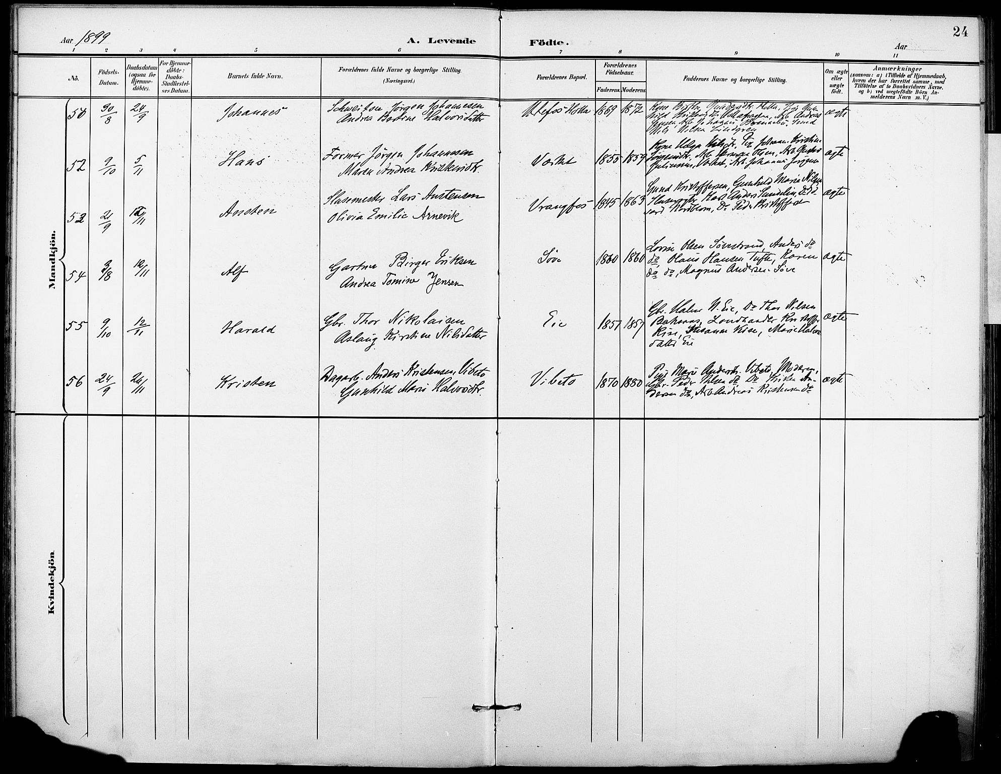 Holla kirkebøker, SAKO/A-272/F/Fa/L0010: Parish register (official) no. 10, 1897-1907, p. 24