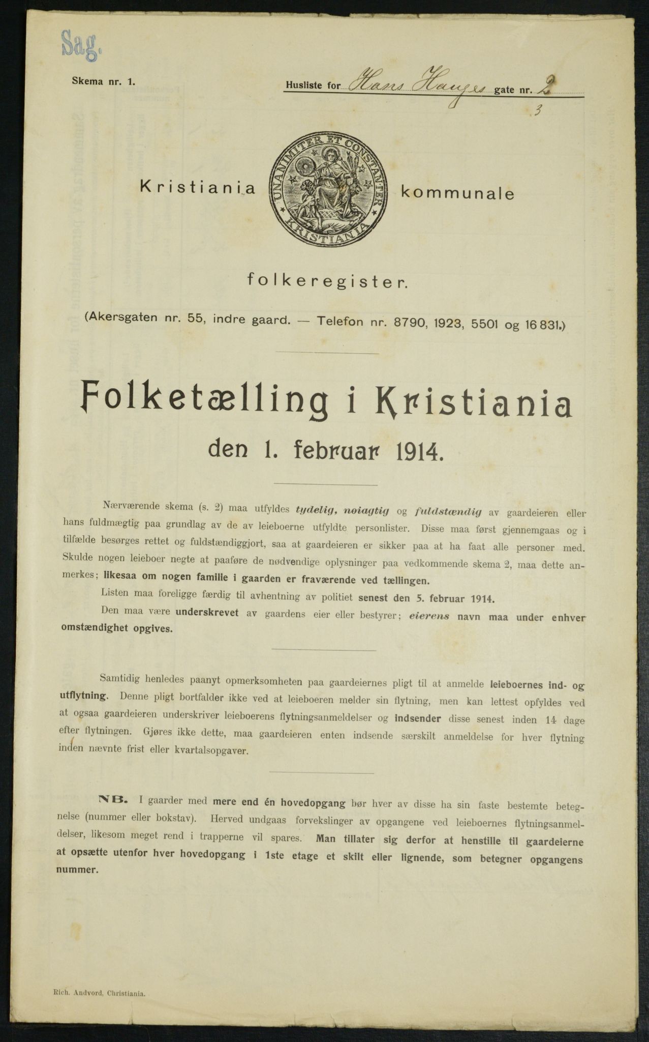 OBA, Municipal Census 1914 for Kristiania, 1914, p. 34790