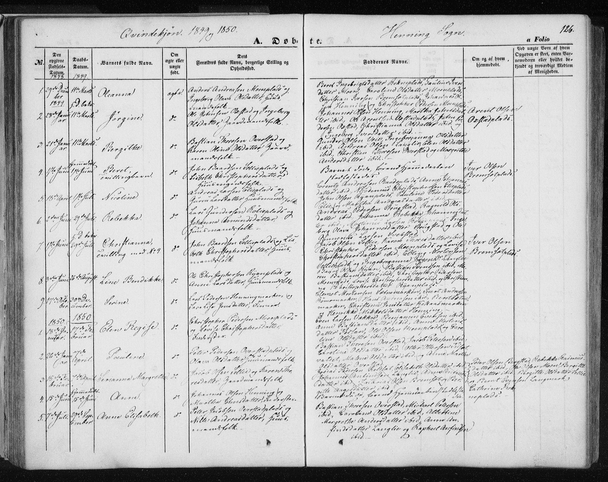 Ministerialprotokoller, klokkerbøker og fødselsregistre - Nord-Trøndelag, SAT/A-1458/735/L0342: Parish register (official) no. 735A07 /3, 1849-1862, p. 126