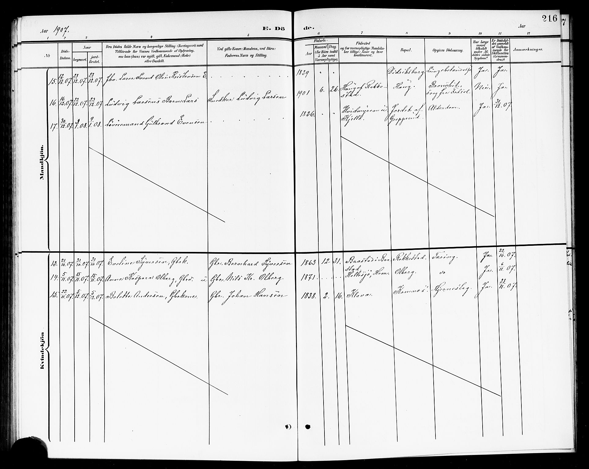 Høland prestekontor Kirkebøker, SAO/A-10346a/G/Ga/L0007: Parish register (copy) no. I 7, 1902-1914, p. 216