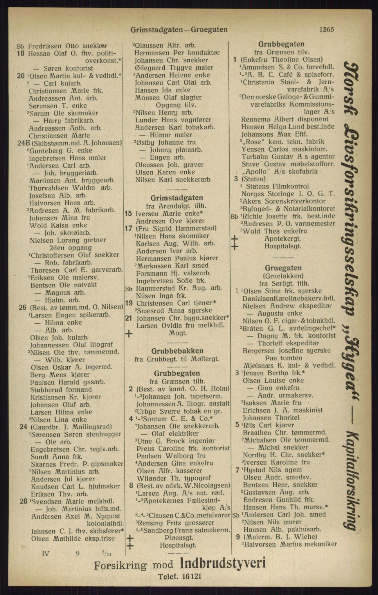 Kristiania/Oslo adressebok, PUBL/-, 1916, p. 1365