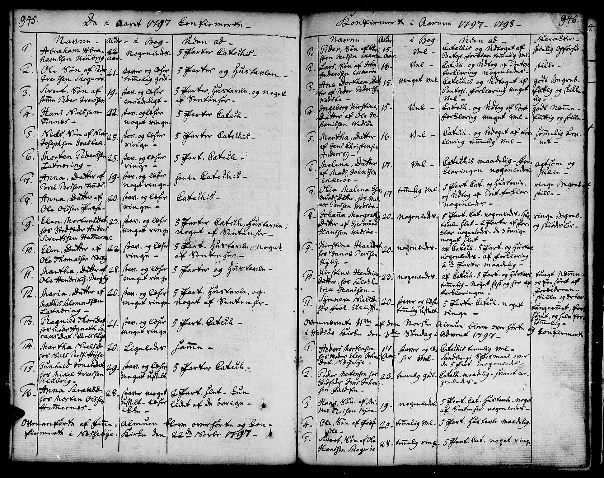 Vadsø sokneprestkontor, SATØ/S-1325/H/Ha/L0002kirke: Parish register (official) no. 2, 1764-1821, p. 945-946