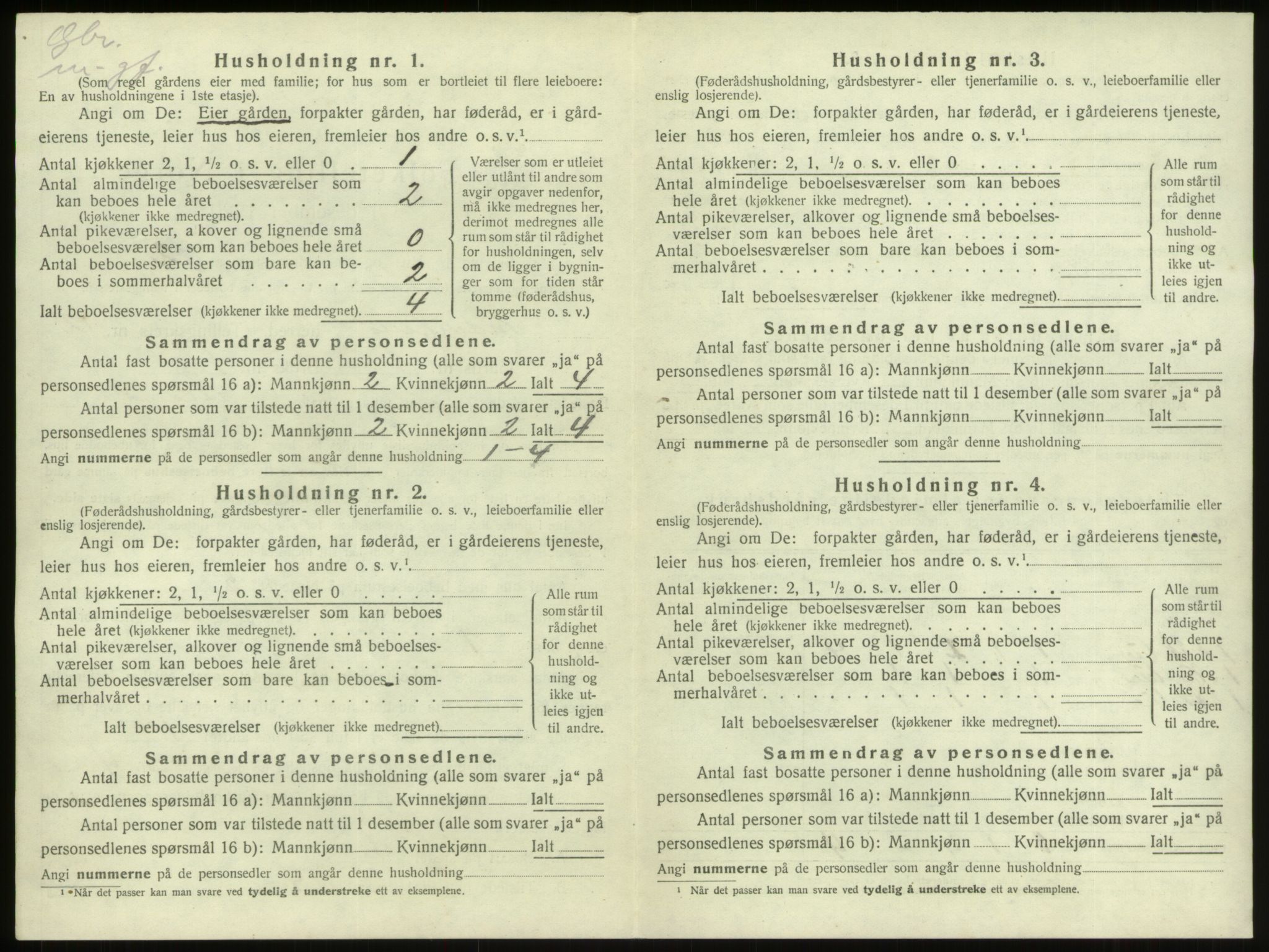 SAB, 1920 census for Innvik, 1920, p. 699