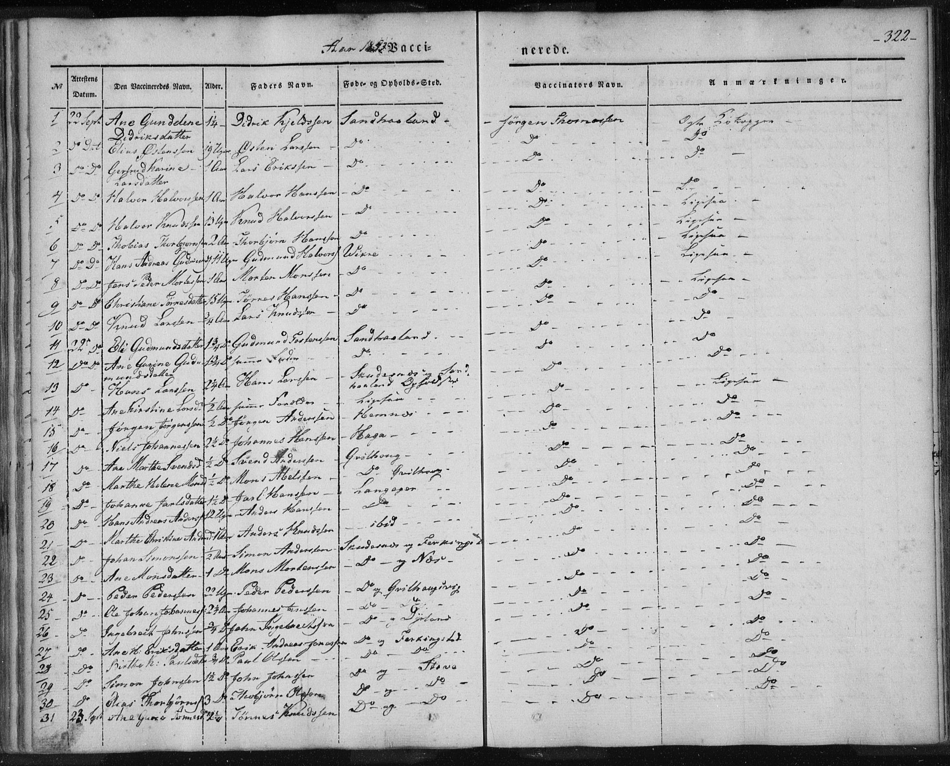 Skudenes sokneprestkontor, SAST/A -101849/H/Ha/Haa/L0003: Parish register (official) no. A 2.2, 1841-1846, p. 322