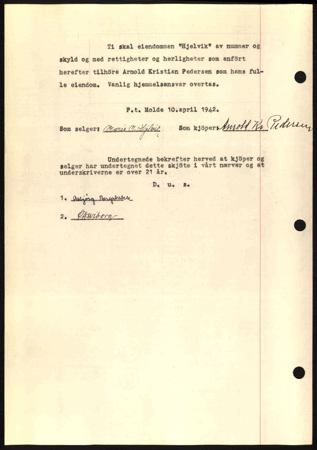 Romsdal sorenskriveri, AV/SAT-A-4149/1/2/2C: Mortgage book no. A12, 1942-1942, Diary no: : 743/1942