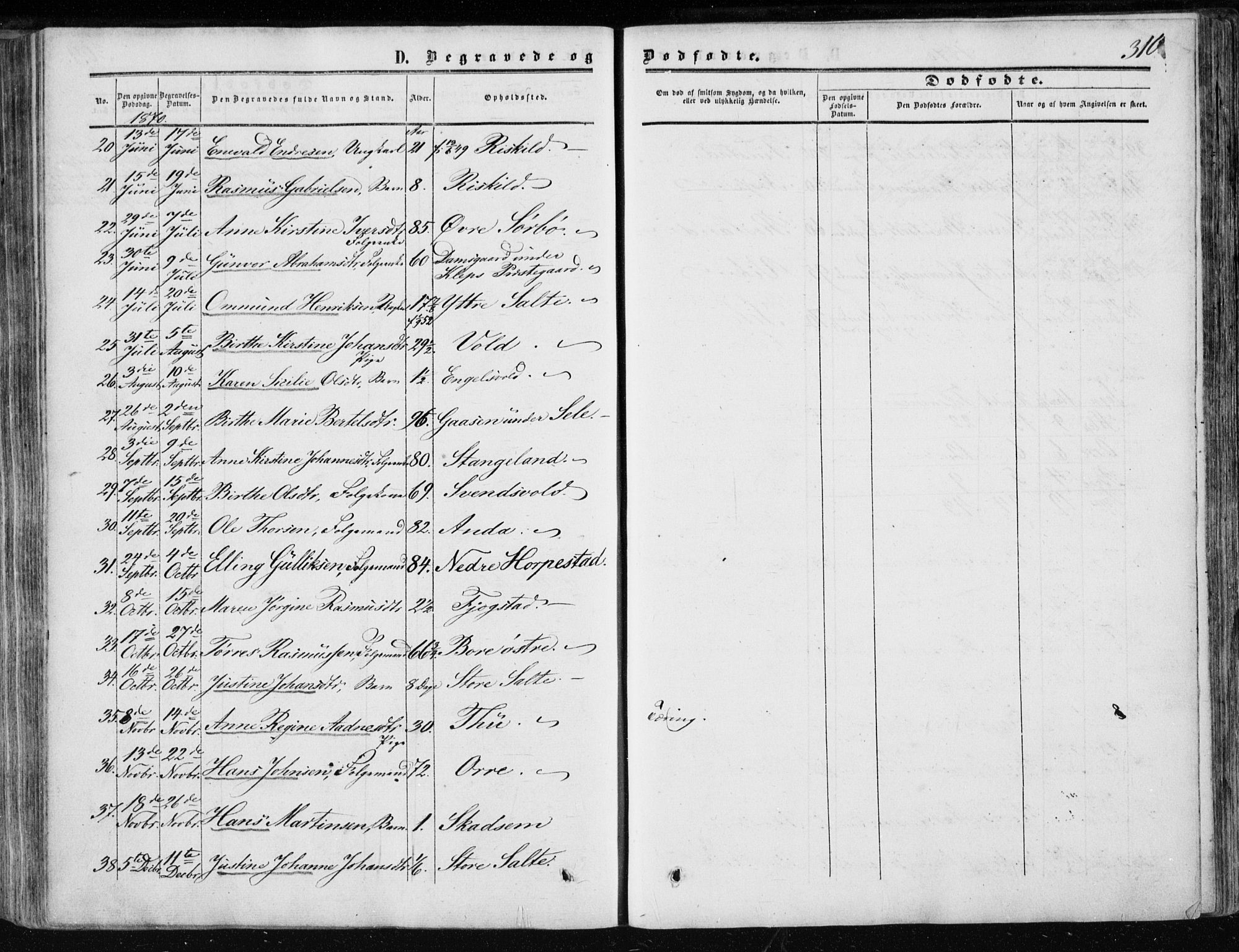 Klepp sokneprestkontor, AV/SAST-A-101803/001/3/30BA/L0005: Parish register (official) no. A 5, 1853-1870, p. 310